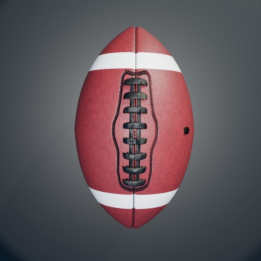 American Football 3D Model – Low Poly Game Asset, PBR Textures - View 5