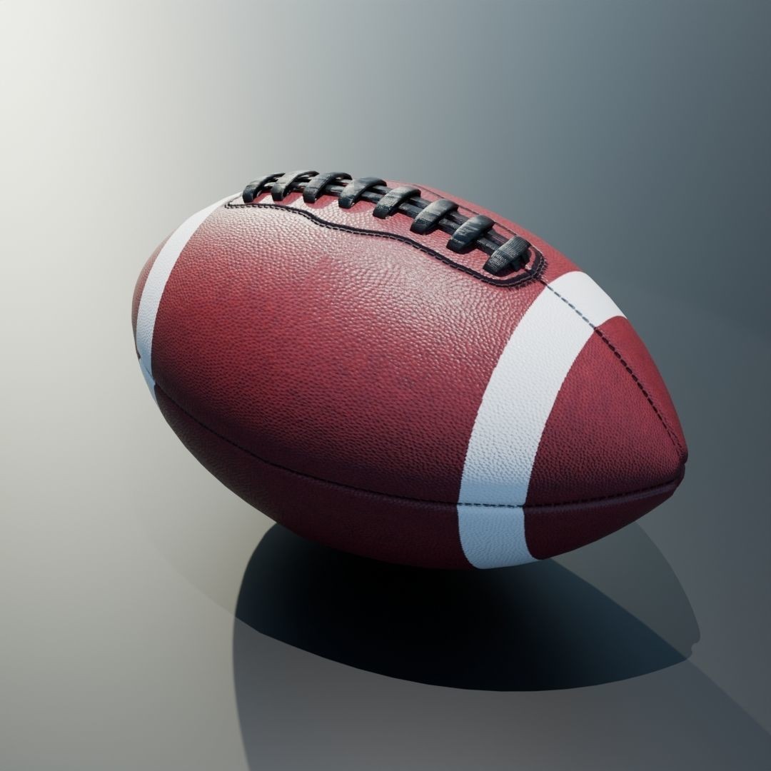 American Football 3D Model – Low Poly Game Asset, PBR Textures - View 6