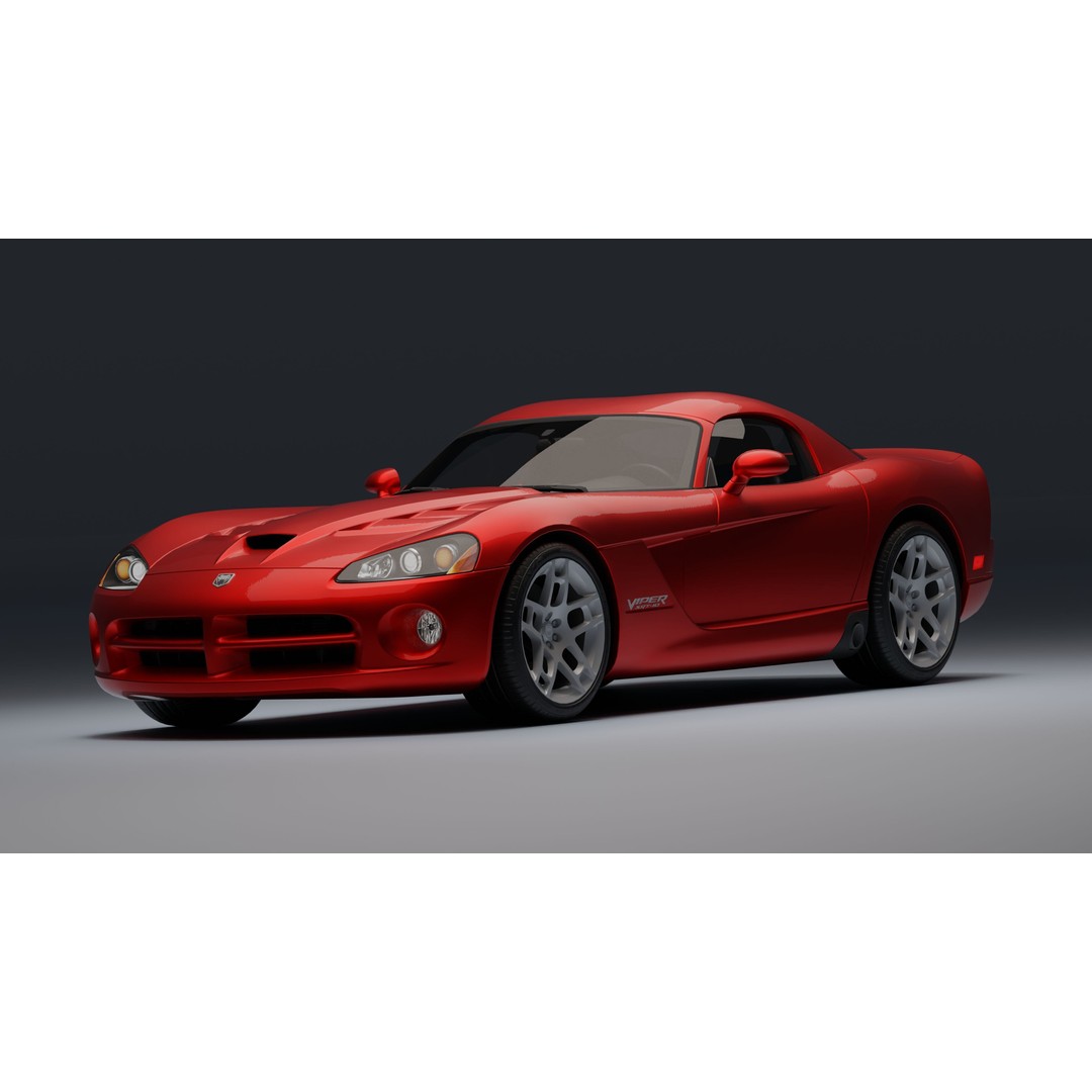 Dodge Viper SRT-10 Coupe 3D Model – Low Poly PBR Car Asset, FBX