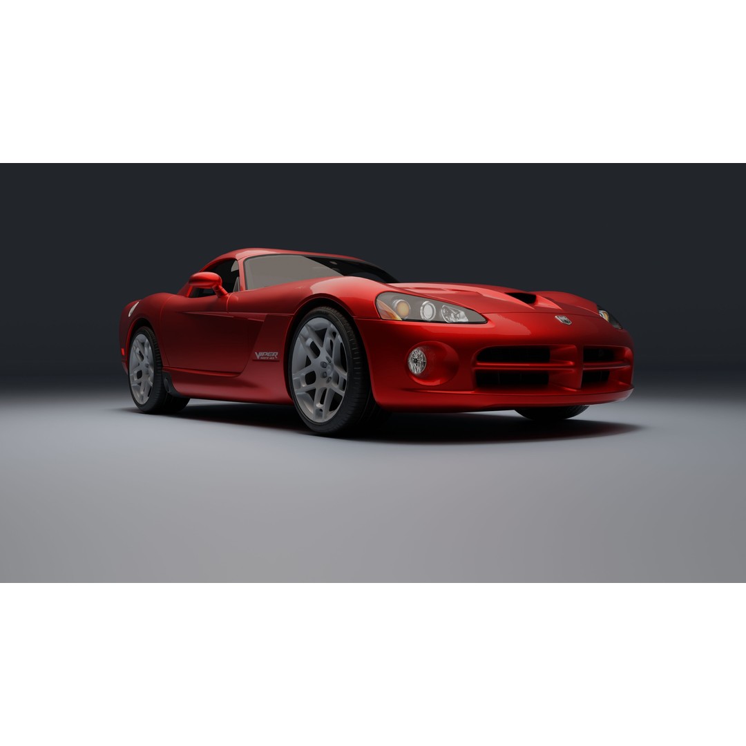 Dodge Viper SRT-10 Coupe 3D Model – Low Poly PBR Car Asset, FBX - View 10
