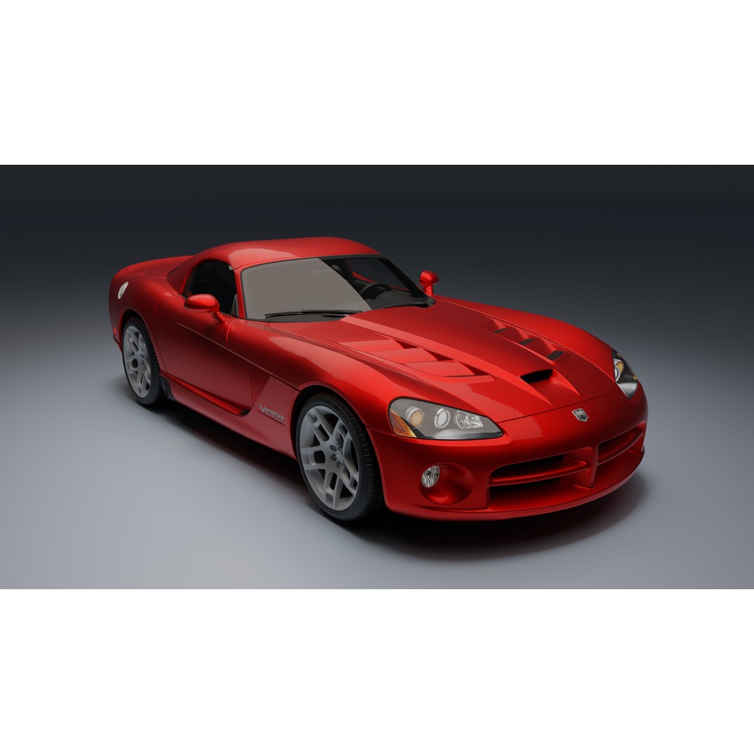 Dodge Viper SRT-10 Coupe 3D Model – Low Poly PBR Car Asset, FBX - View 11