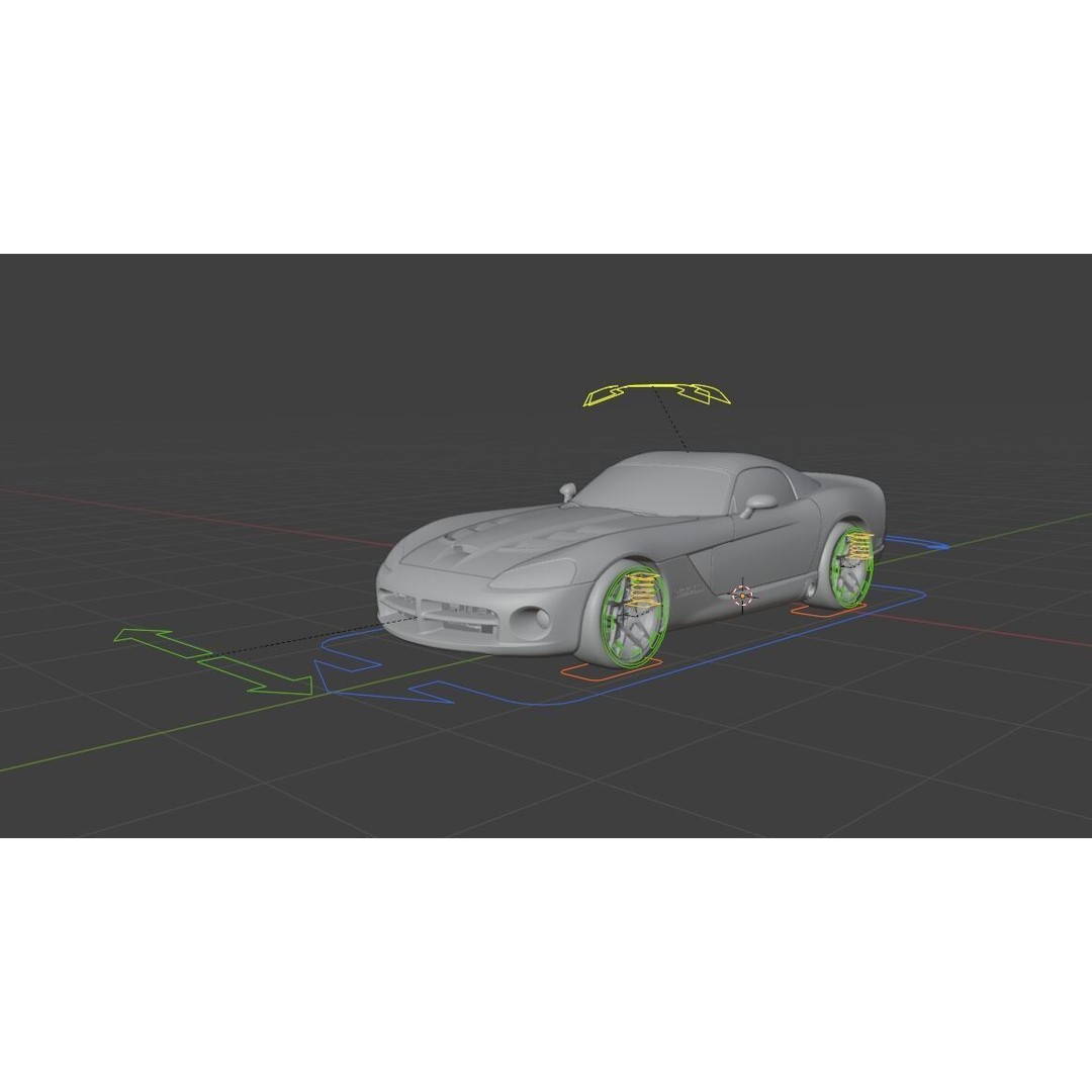 Dodge Viper SRT-10 Coupe 3D Model – Low Poly PBR Car Asset, FBX - View 12