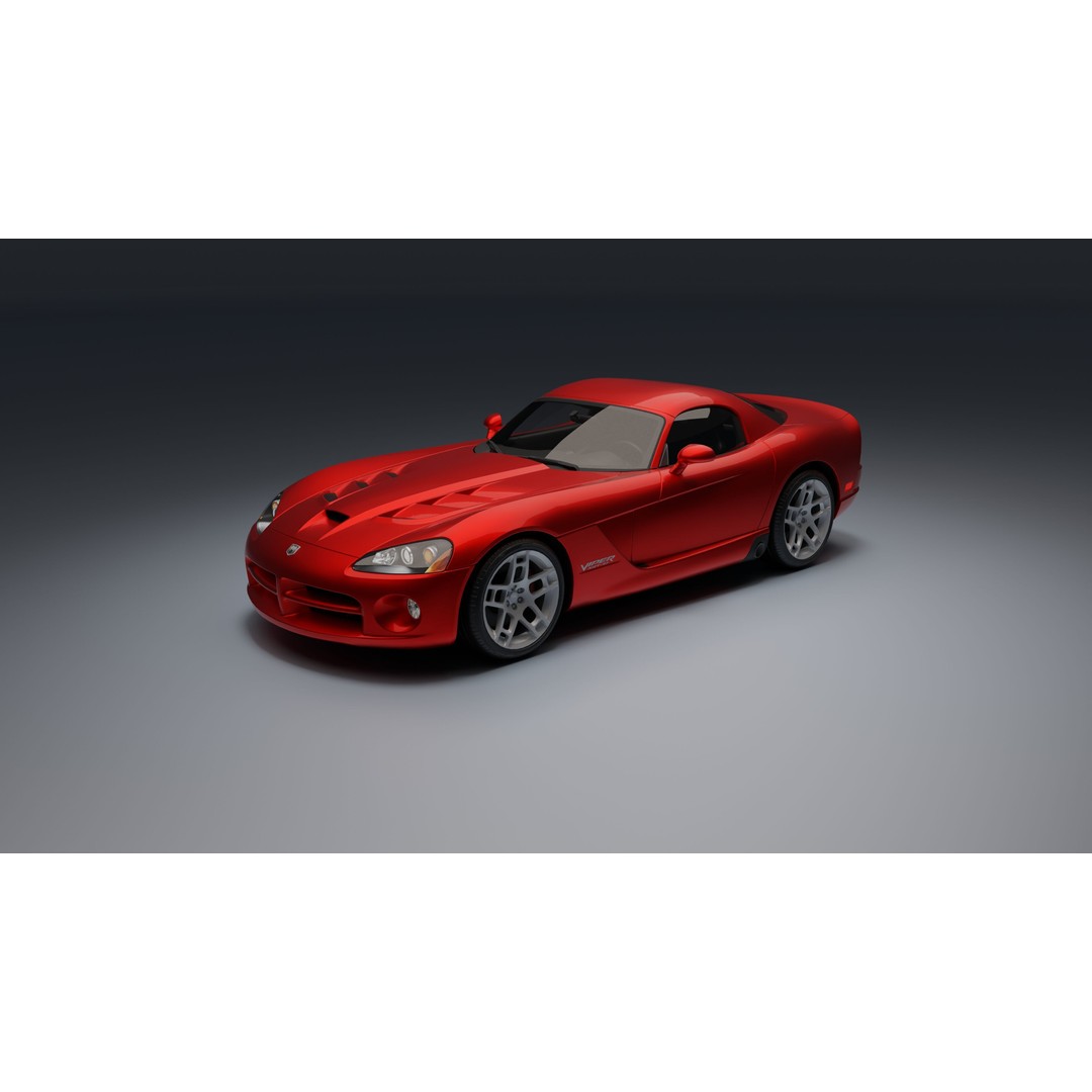 Dodge Viper SRT-10 Coupe 3D Model – Low Poly PBR Car Asset, FBX - View 13