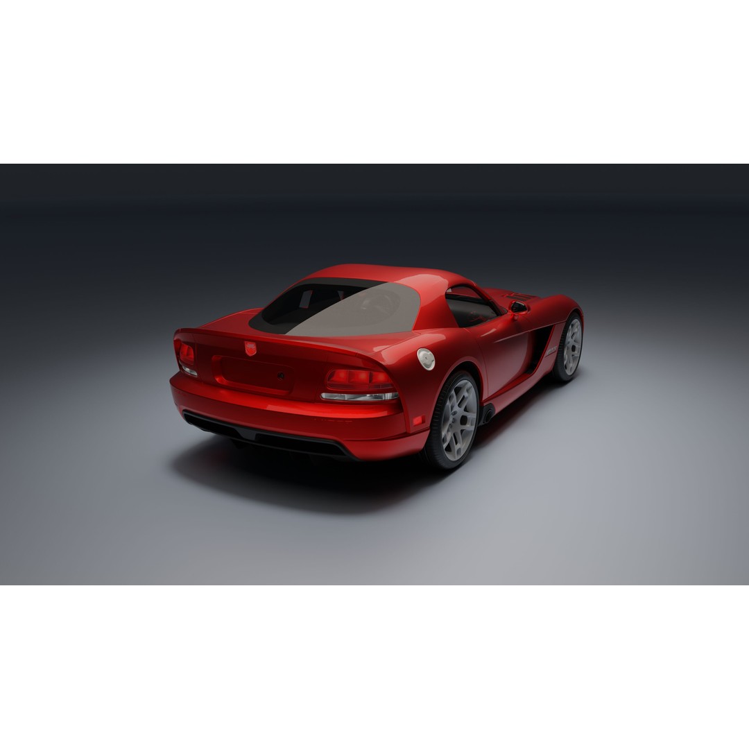 Dodge Viper SRT-10 Coupe 3D Model – Low Poly PBR Car Asset, FBX - View 14