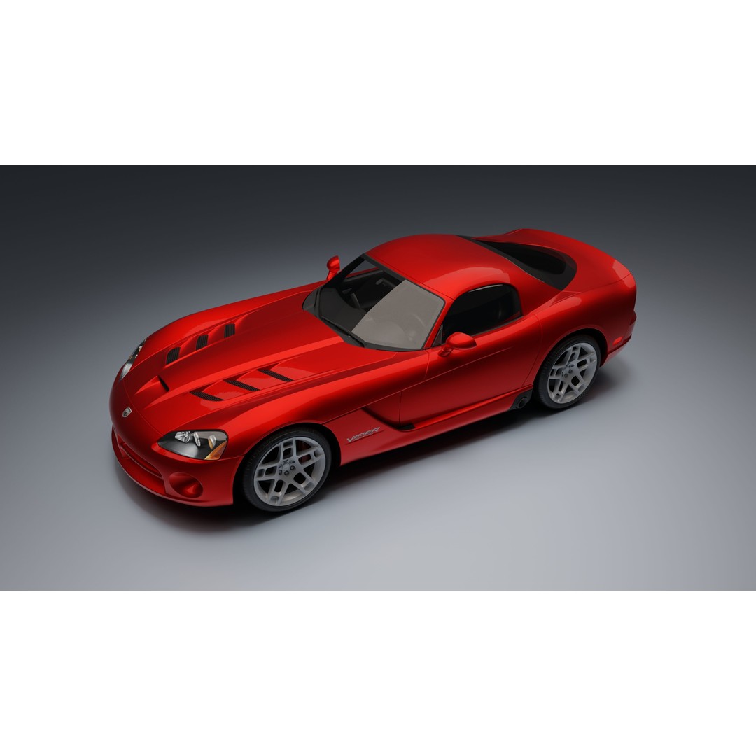 Dodge Viper SRT-10 Coupe 3D Model – Low Poly PBR Car Asset, FBX - View 18