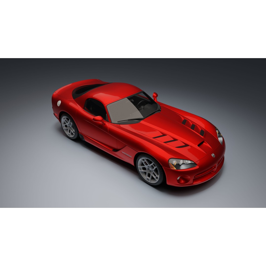 Dodge Viper SRT-10 Coupe 3D Model – Low Poly PBR Car Asset, FBX - View 19