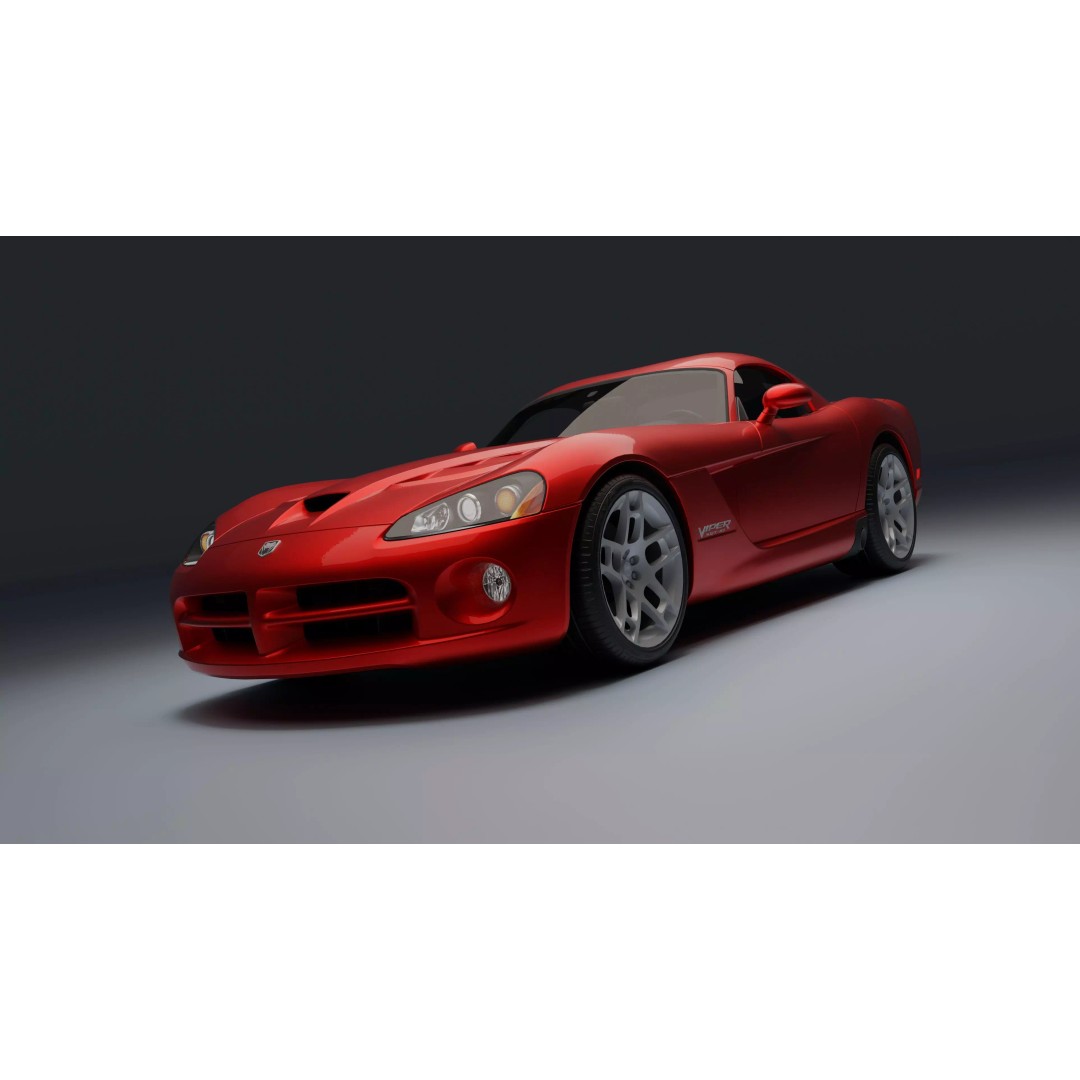 Dodge Viper SRT-10 Coupe 3D Model – Low Poly PBR Car Asset, FBX - View 2