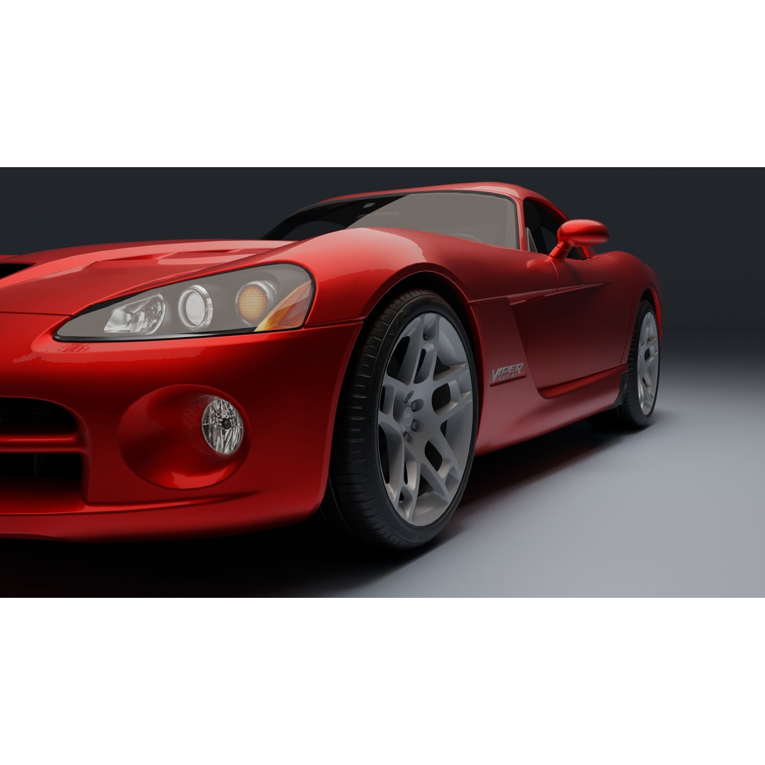 Dodge Viper SRT-10 Coupe 3D Model – Low Poly PBR Car Asset, FBX - View 22