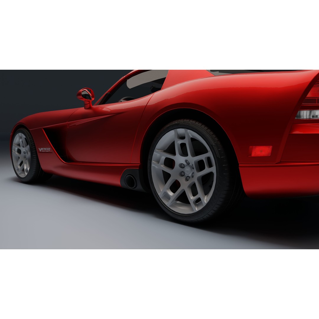 Dodge Viper SRT-10 Coupe 3D Model – Low Poly PBR Car Asset, FBX - View 23