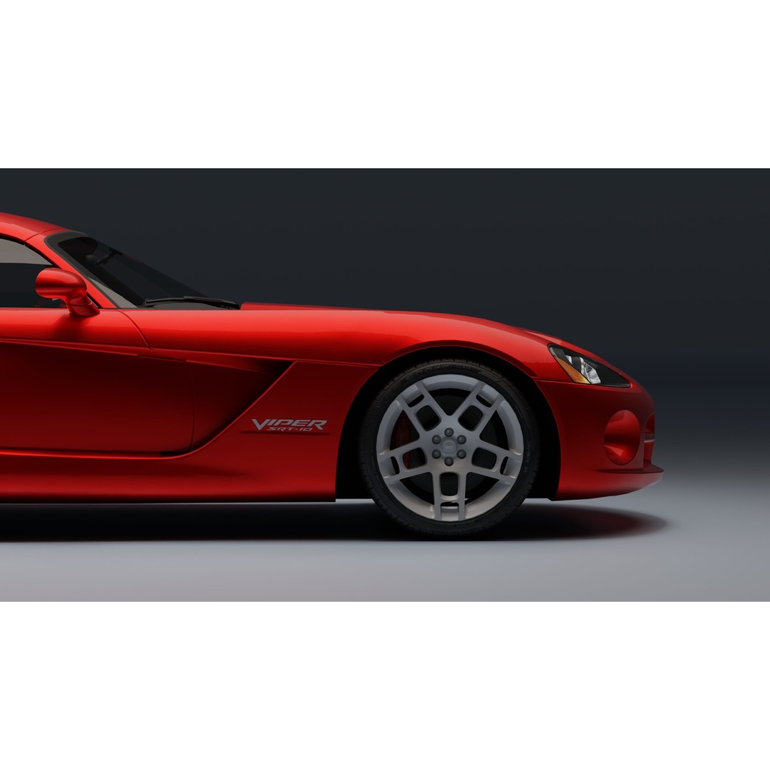 Dodge Viper SRT-10 Coupe 3D Model – Low Poly PBR Car Asset, FBX - View 28