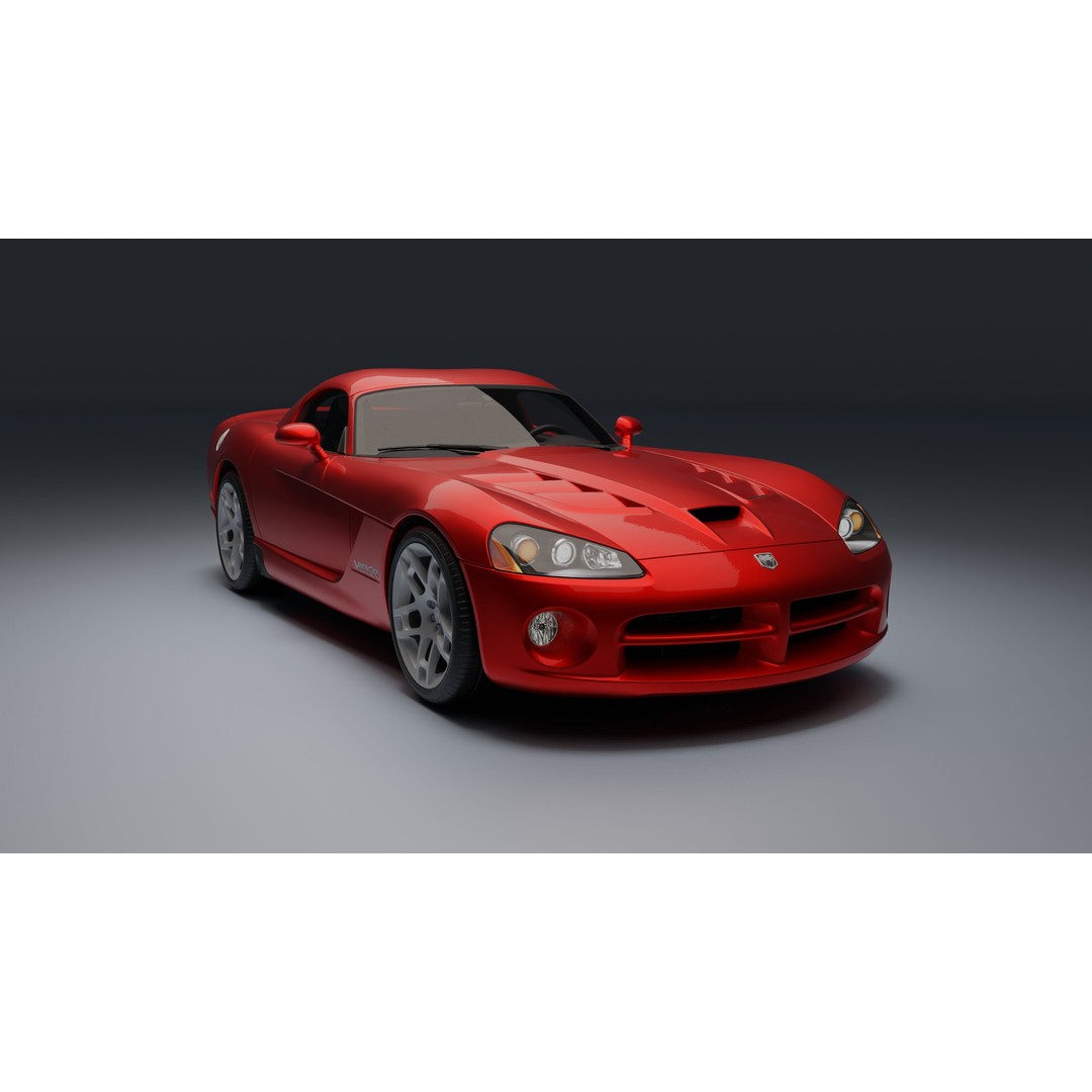 Dodge Viper SRT-10 Coupe 3D Model – Low Poly PBR Car Asset, FBX - View 3