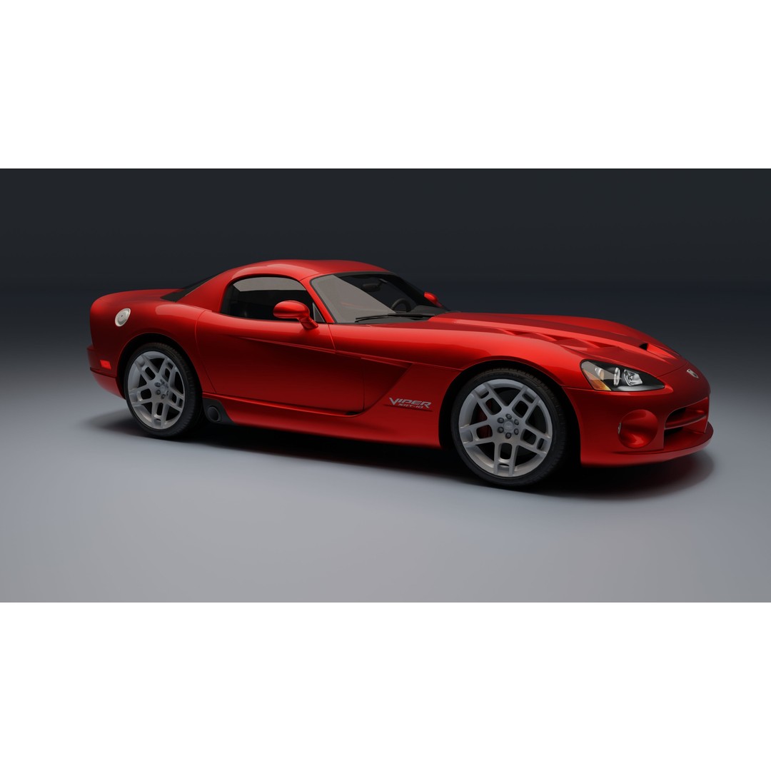 Dodge Viper SRT-10 Coupe 3D Model – Low Poly PBR Car Asset, FBX - View 4