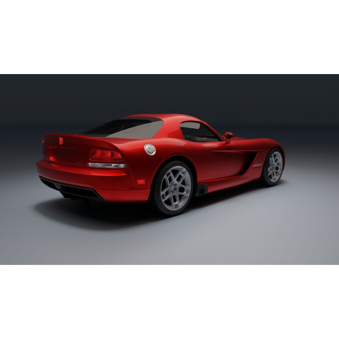 Dodge Viper SRT-10 Coupe 3D Model – Low Poly PBR Car Asset, FBX - View 5