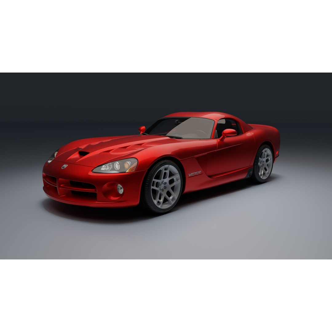 Dodge Viper SRT-10 Coupe 3D Model – Low Poly PBR Car Asset, FBX - View 6