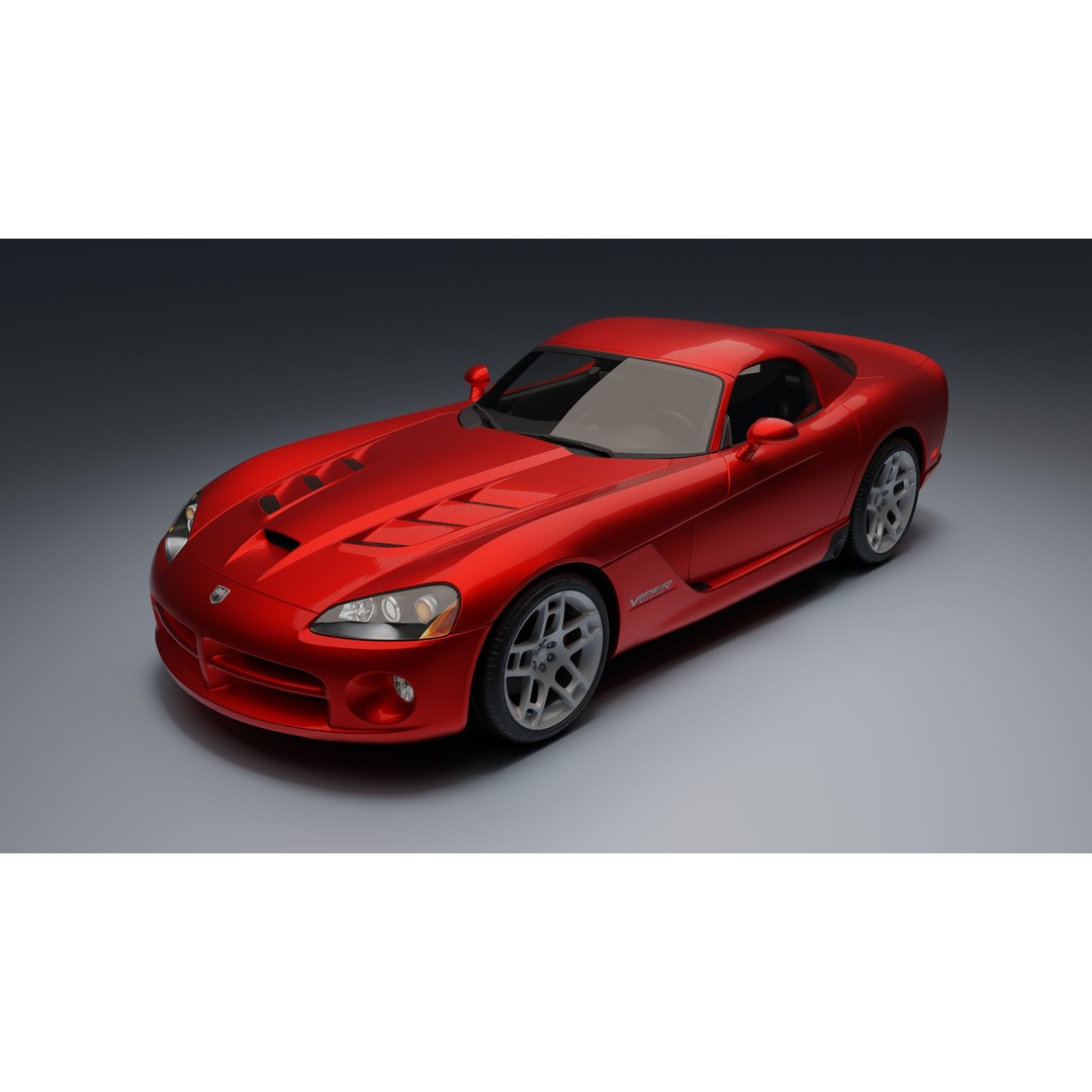Dodge Viper SRT-10 Coupe 3D Model – Low Poly PBR Car Asset, FBX - View 7