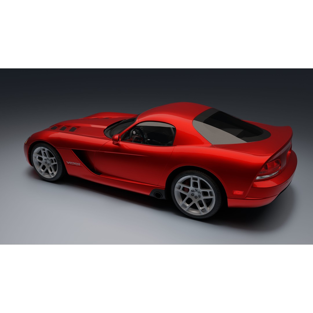Dodge Viper SRT-10 Coupe 3D Model – Low Poly PBR Car Asset, FBX - View 8