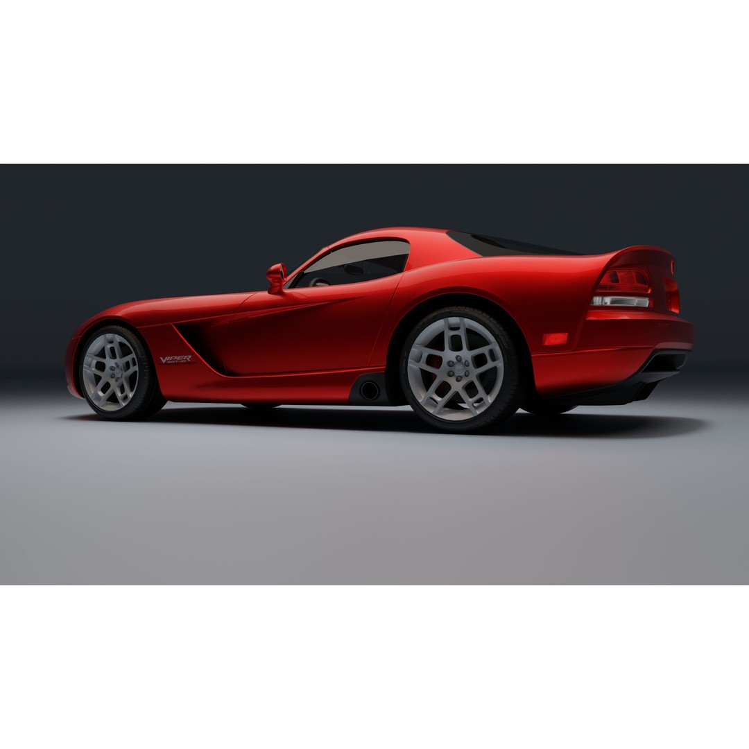 Dodge Viper SRT-10 Coupe 3D Model – Low Poly PBR Car Asset, FBX - View 9