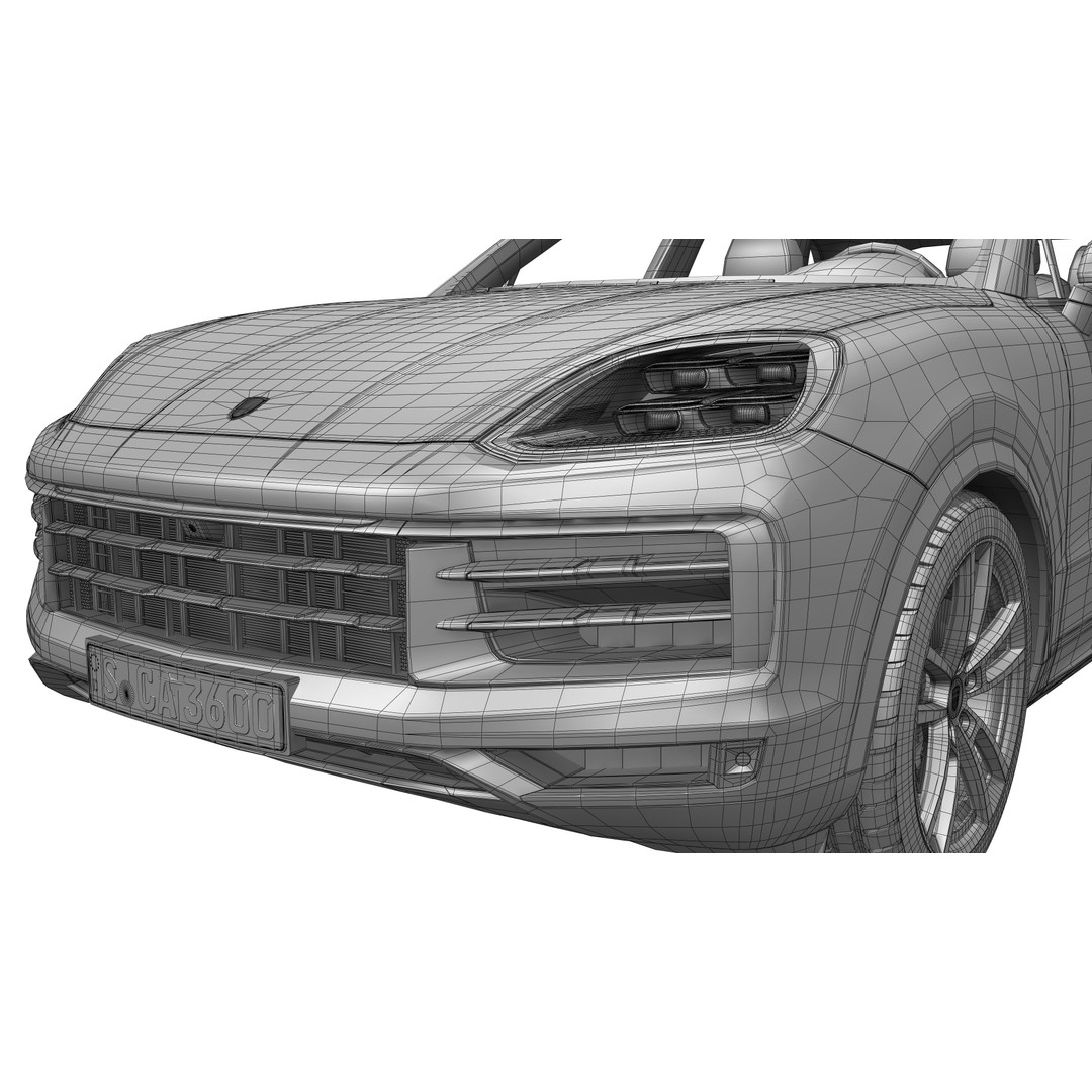 Porsche Cayenne 2024 3D Model – High Poly Game Asset, FBX & OBJ - View 24