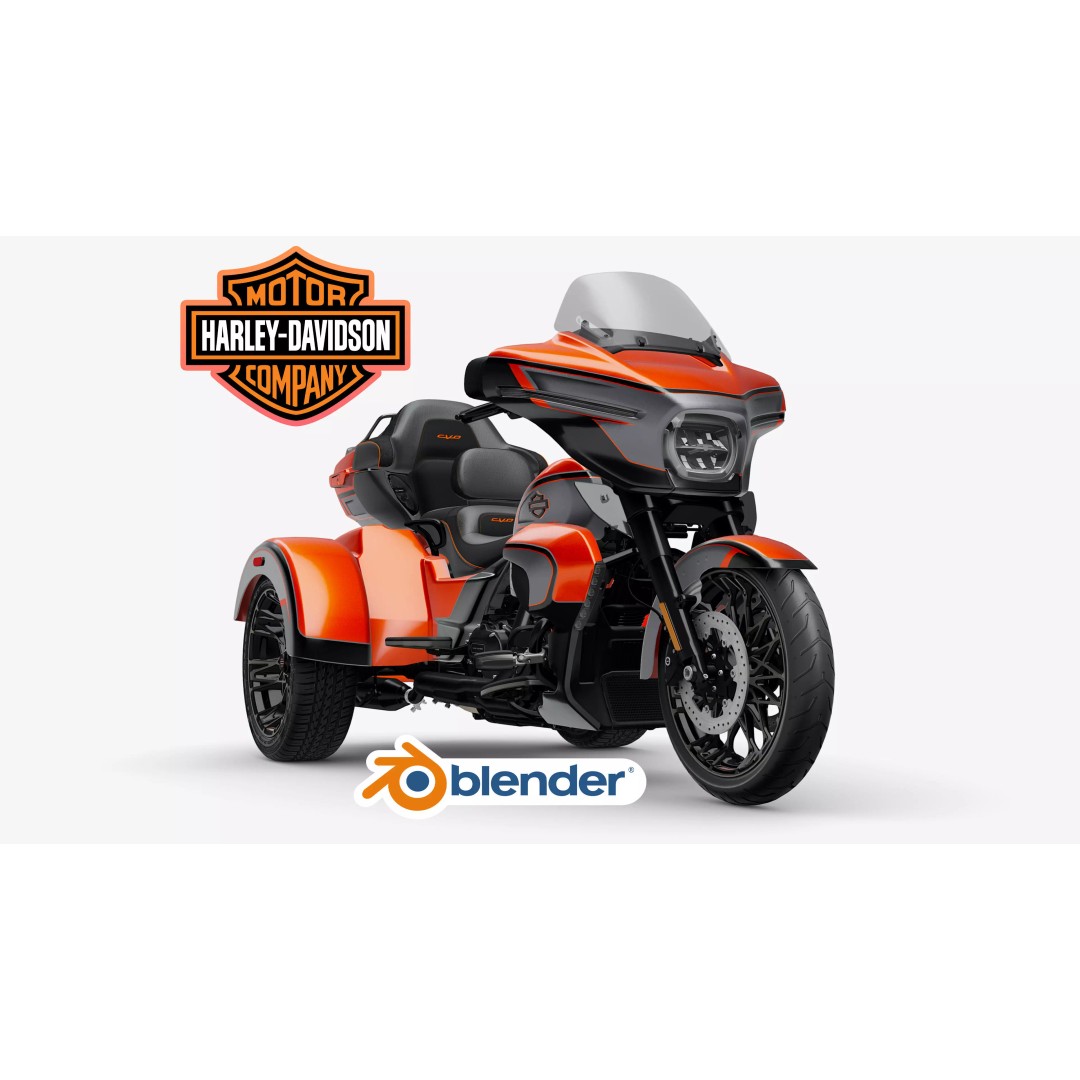 Harley Davidson CVO Street Glide 3D Model – Low Poly Rigged Trike, FBX - View 2