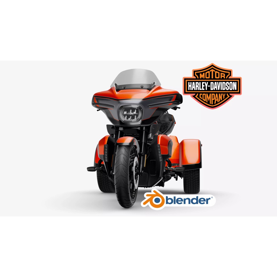 Harley Davidson CVO Street Glide 3D Model – Low Poly Rigged Trike, FBX - View 3