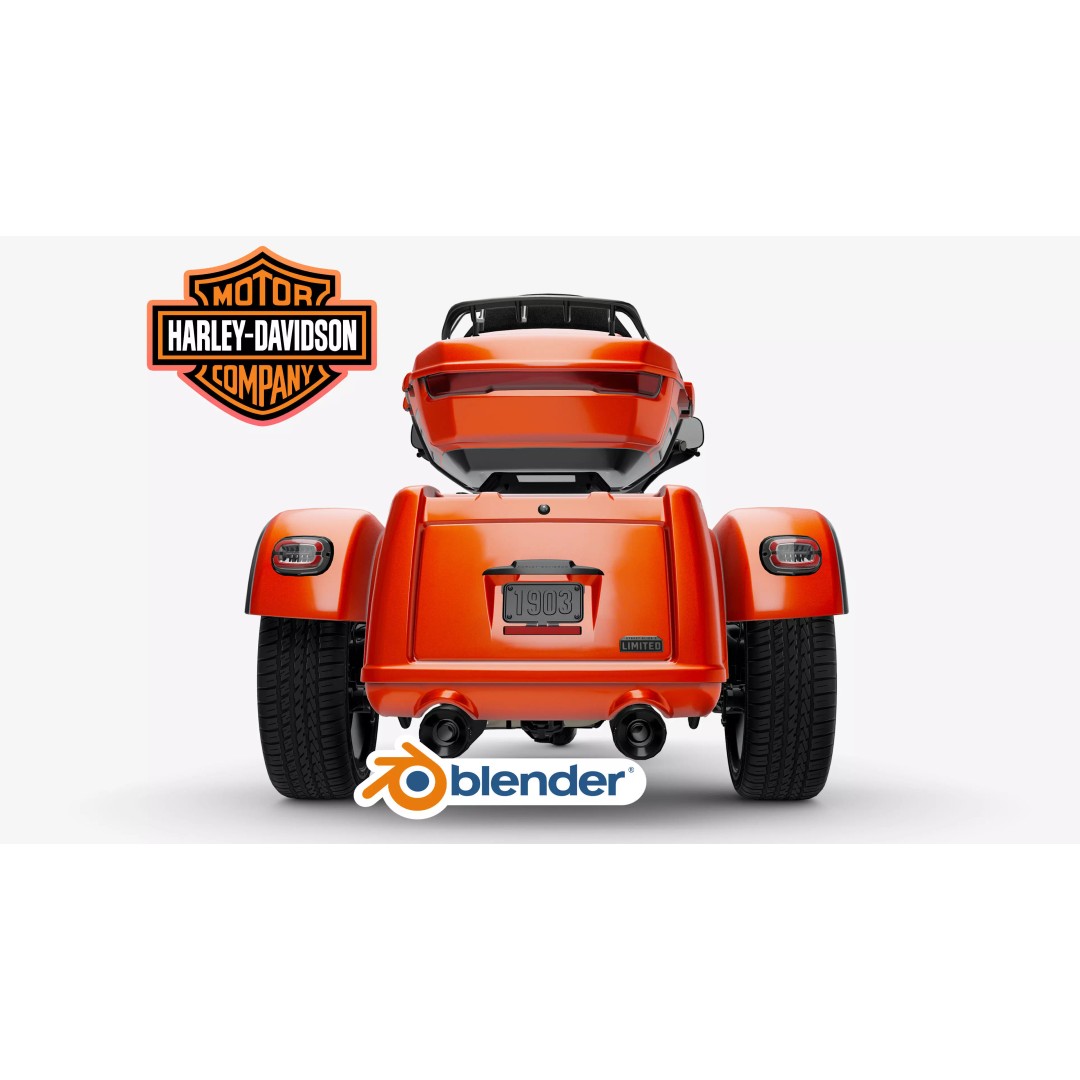 Harley Davidson CVO Street Glide 3D Model – Low Poly Rigged Trike, FBX - View 5