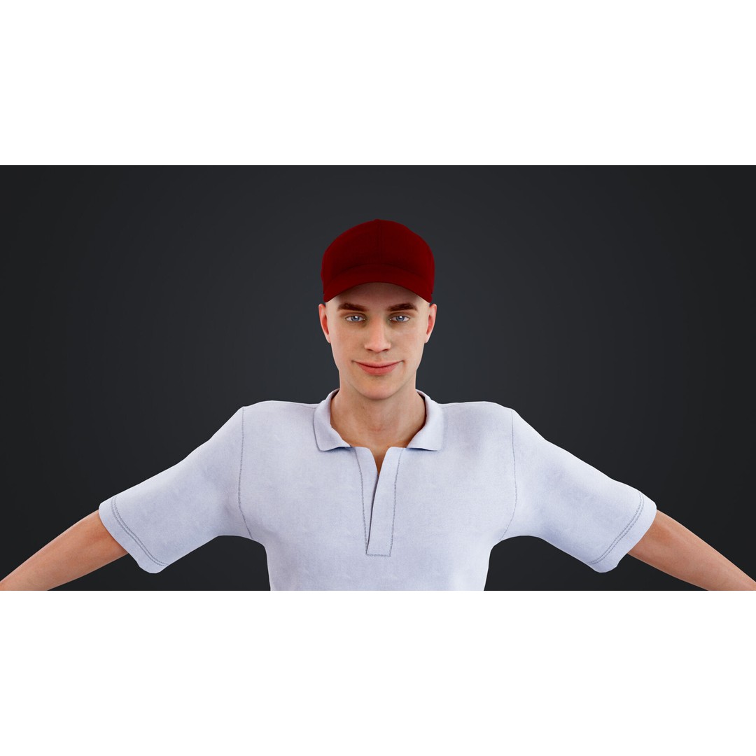 Golf Player 3D Model – Low Poly Rigged Character, FBX, OBJ - View 16