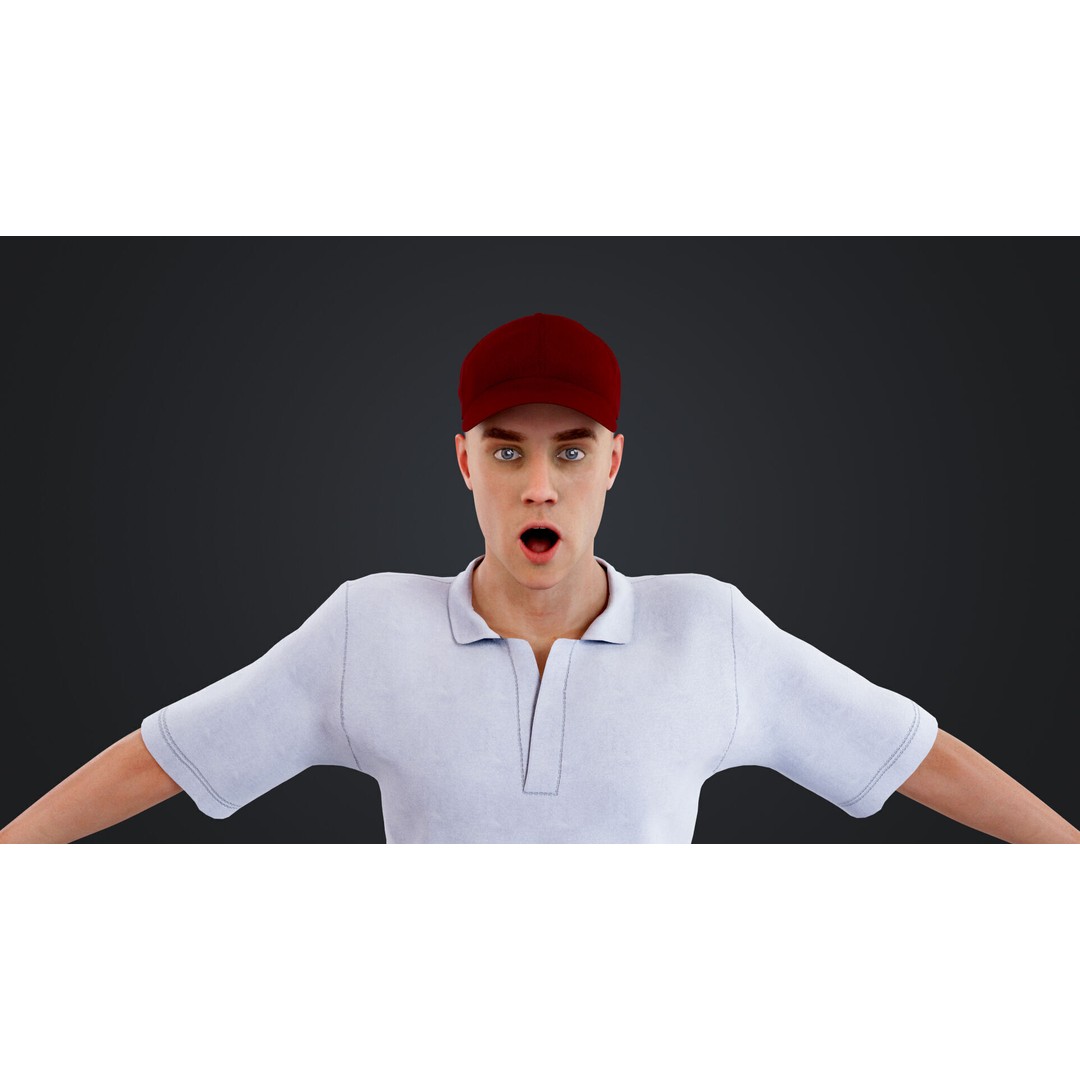 Golf Player 3D Model – Low Poly Rigged Character, FBX, OBJ - View 19