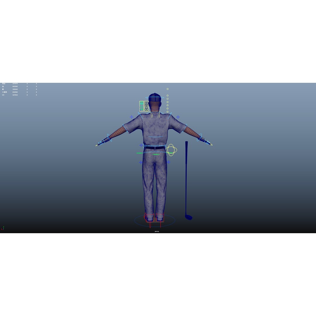 Golf Player 3D Model – Low Poly Rigged Character, FBX, OBJ - View 26