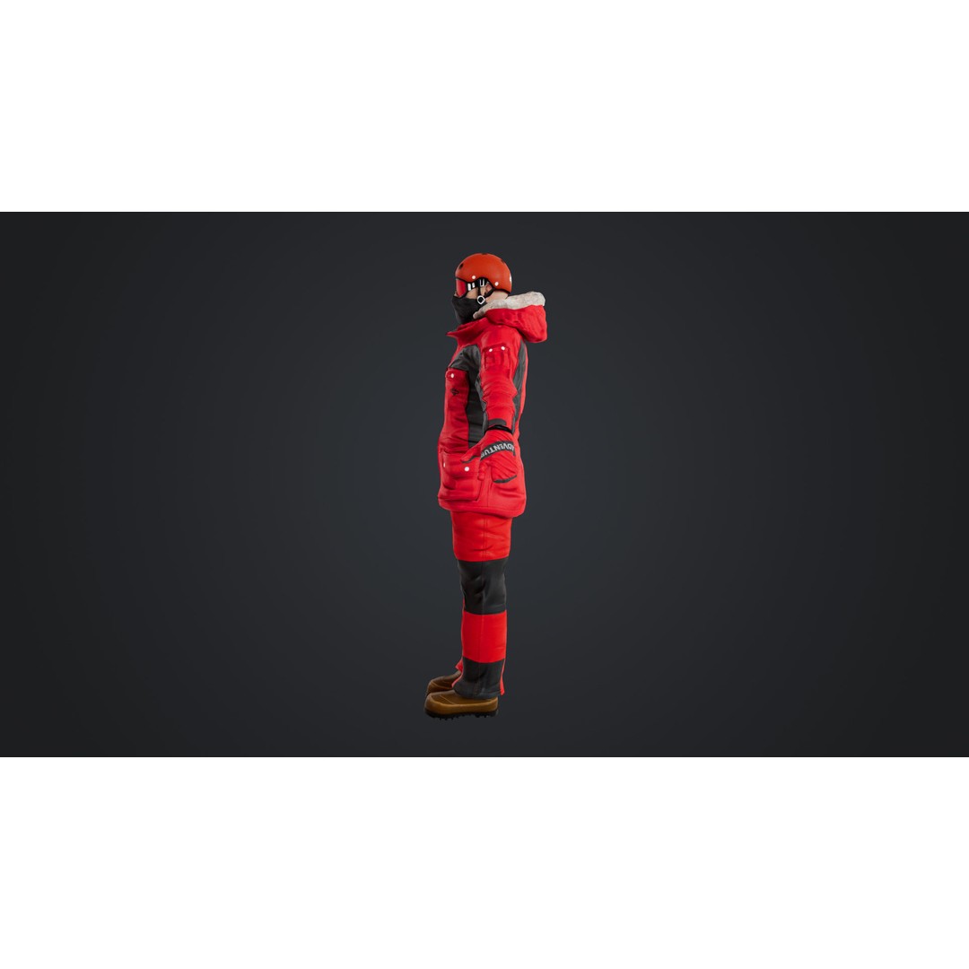 Rigged Male Skier 3D Model – Low Poly Character for Animation, FBX, OBJ - View 12