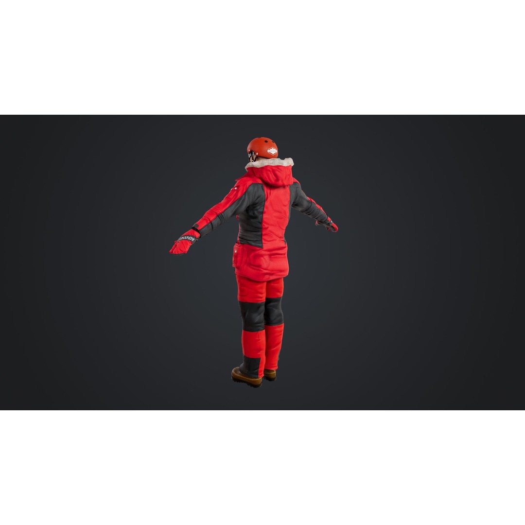 Rigged Male Skier 3D Model – Low Poly Character for Animation, FBX, OBJ - View 13
