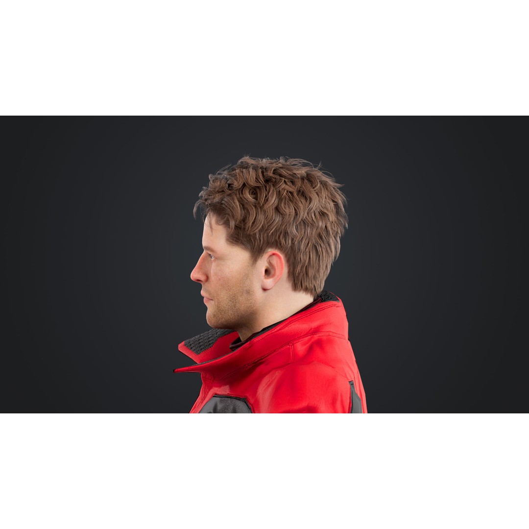 Rigged Male Skier 3D Model – Low Poly Character for Animation, FBX, OBJ - View 21