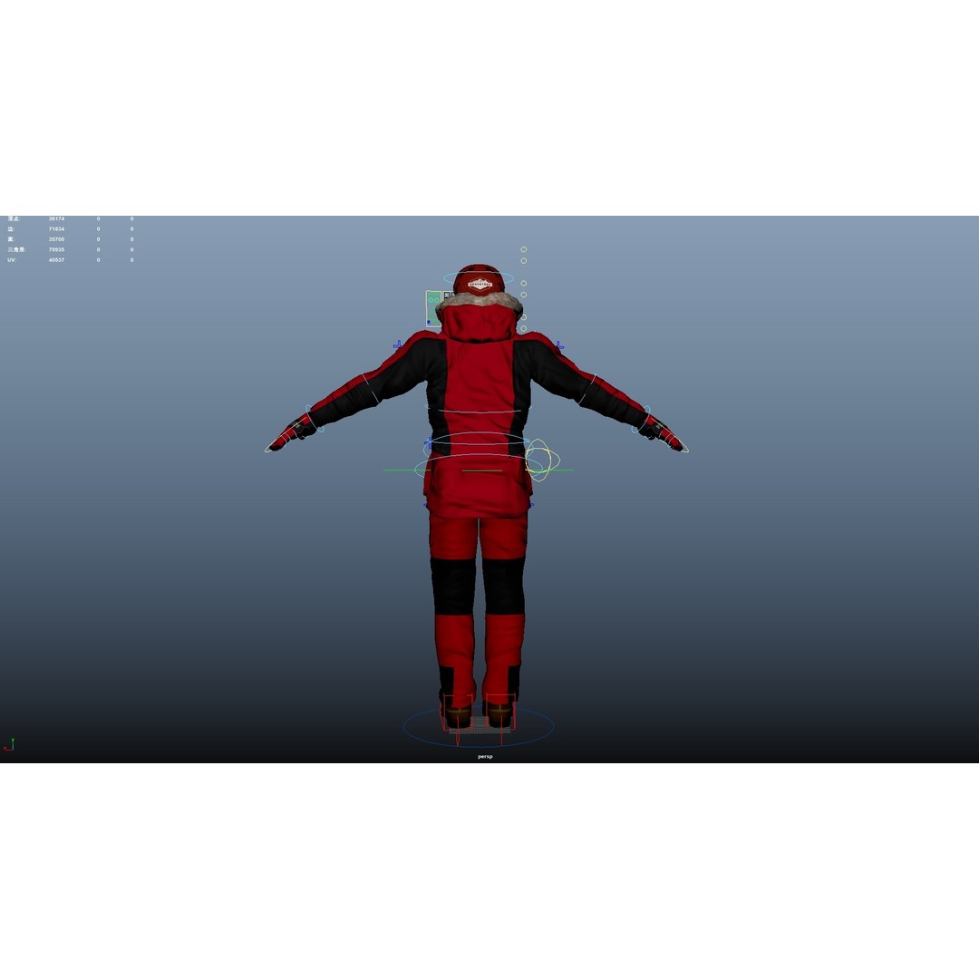 Rigged Male Skier 3D Model – Low Poly Character for Animation, FBX, OBJ - View 34