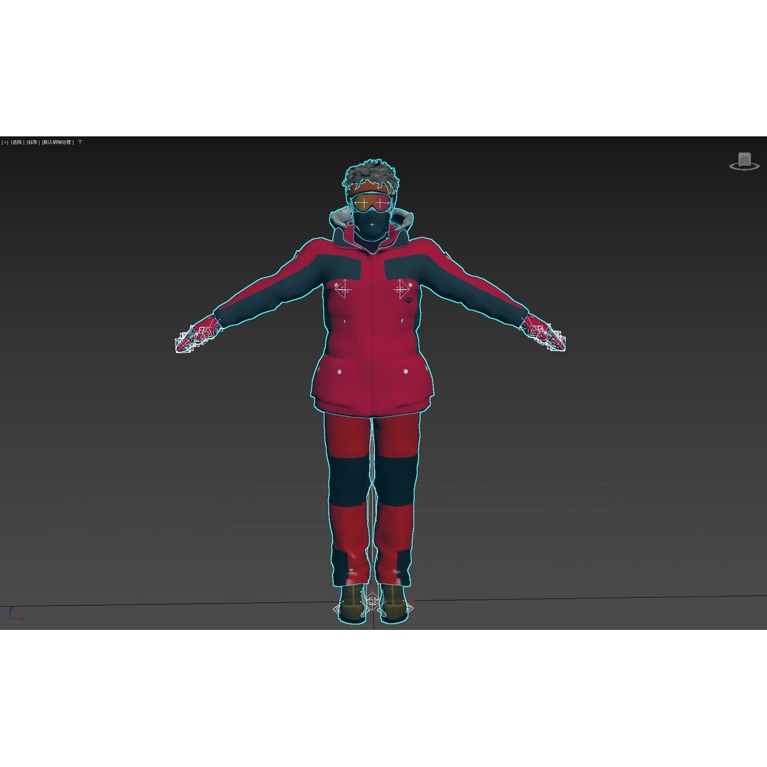 Rigged Male Skier 3D Model – Low Poly Character for Animation, FBX, OBJ - View 36