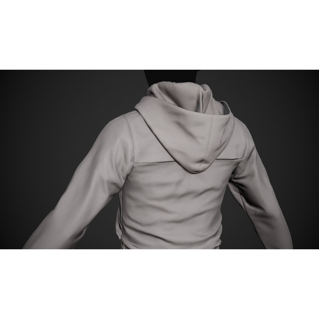 Gray Snowboard Outfit 3D Model – Low-Poly PBR Game Asset, FBX, OBJ - View 10