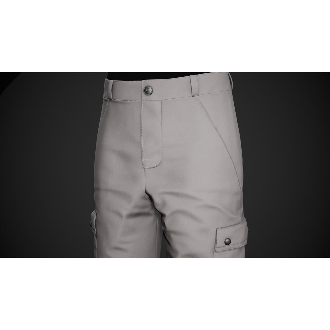 Gray Snowboard Outfit 3D Model – Low-Poly PBR Game Asset, FBX, OBJ - View 15