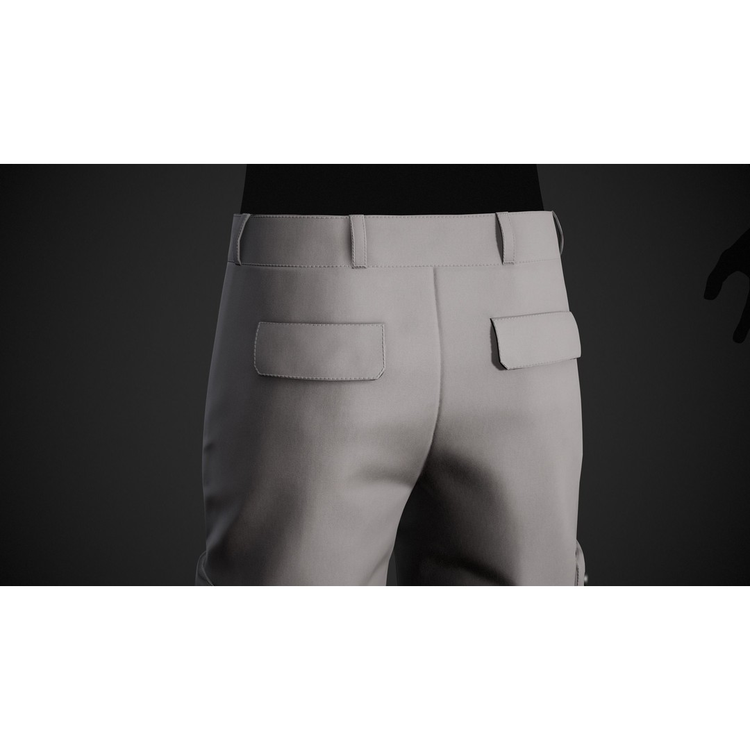 Gray Snowboard Outfit 3D Model – Low-Poly PBR Game Asset, FBX, OBJ - View 17