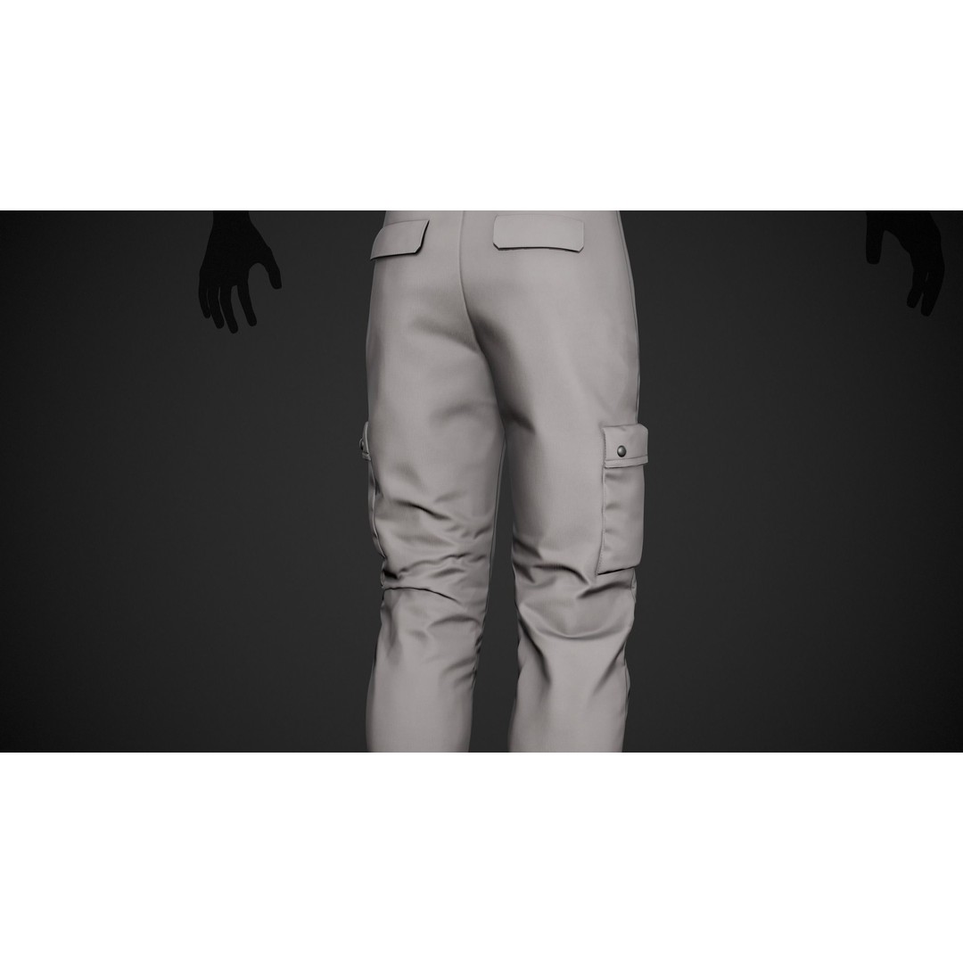 Gray Snowboard Outfit 3D Model – Low-Poly PBR Game Asset, FBX, OBJ - View 18