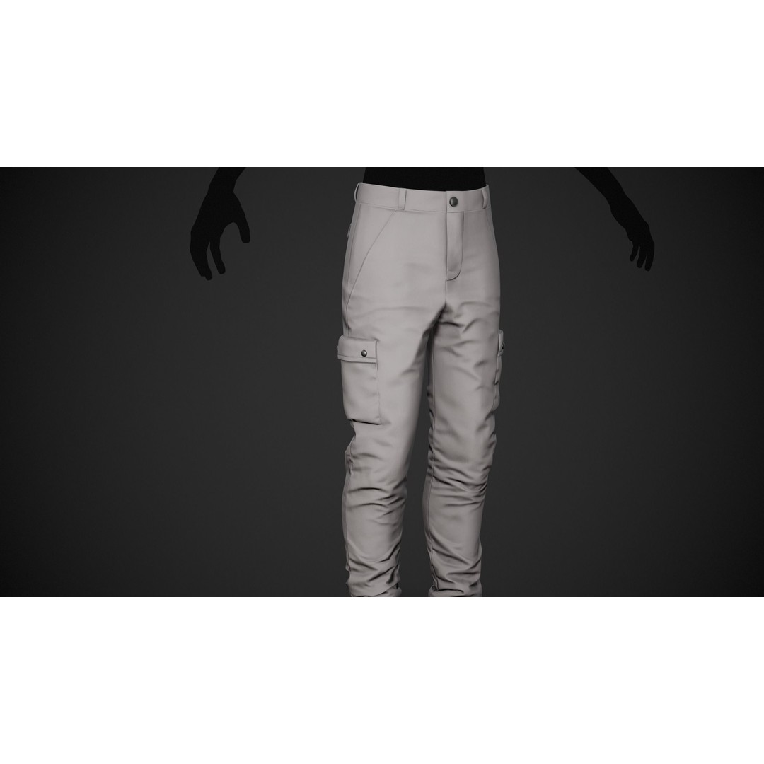 Gray Snowboard Outfit 3D Model – Low-Poly PBR Game Asset, FBX, OBJ - View 19