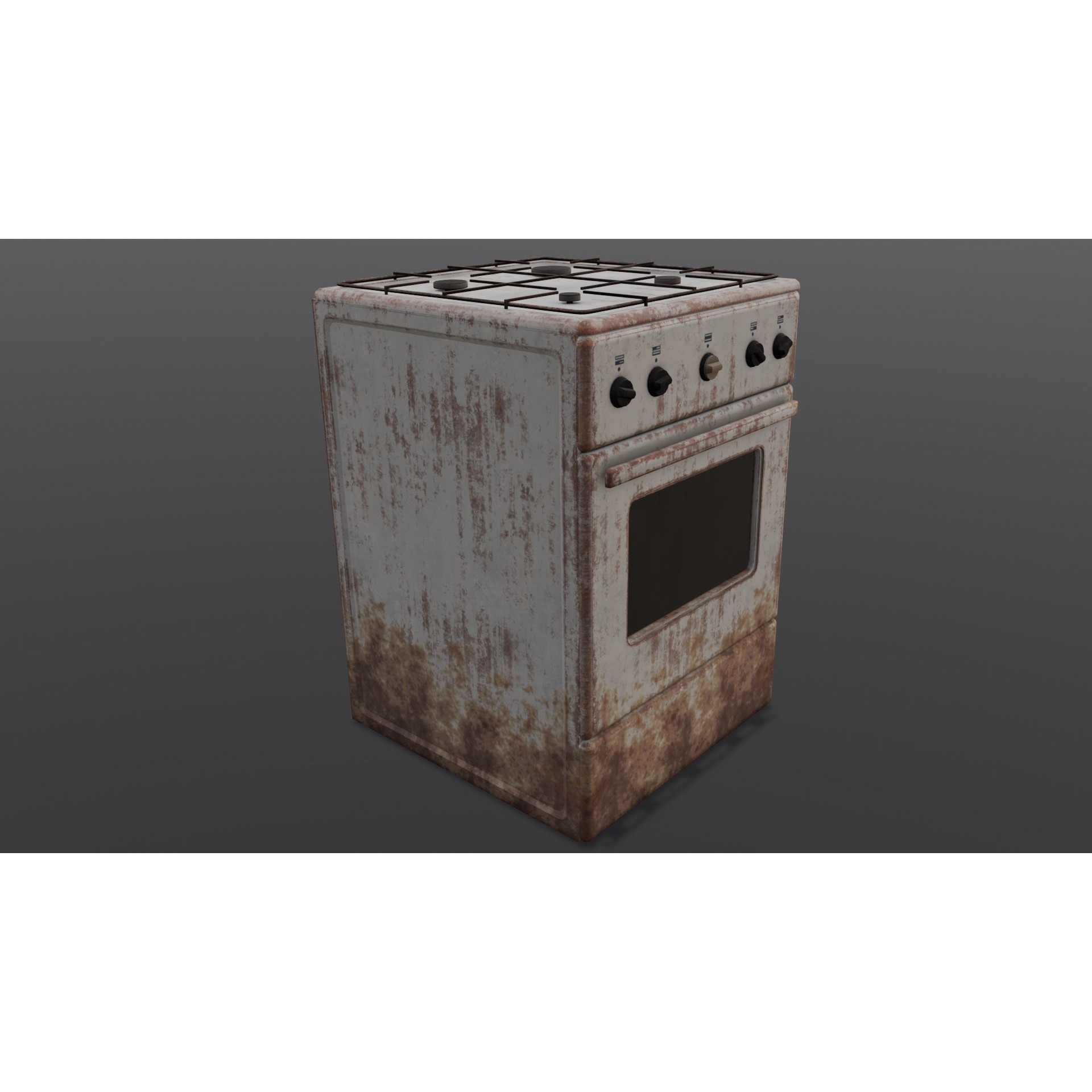 Gas Stove - Low-Poly Game-Ready 3D Model