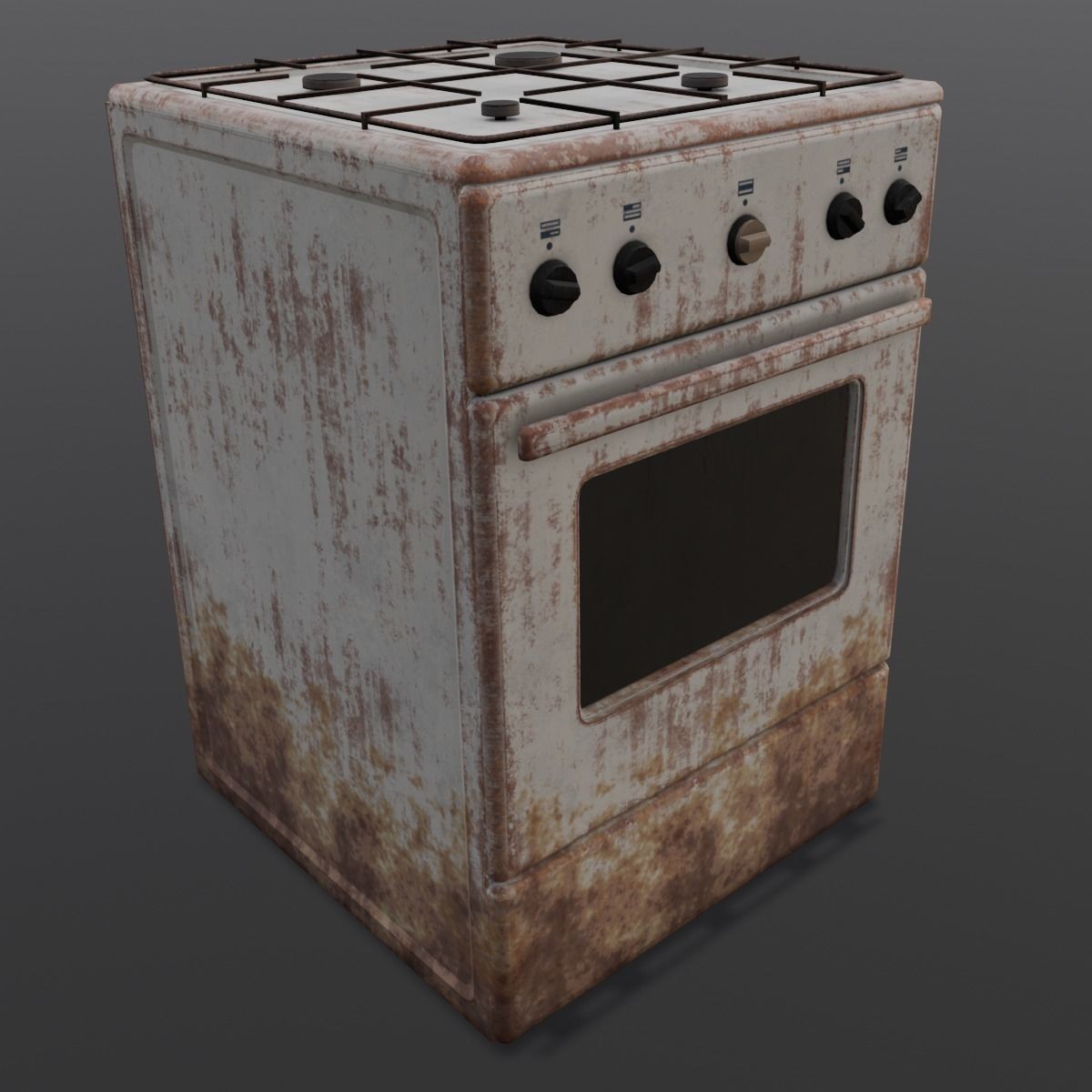Gas Stove - Low-Poly Game-Ready 3D Model - View 10