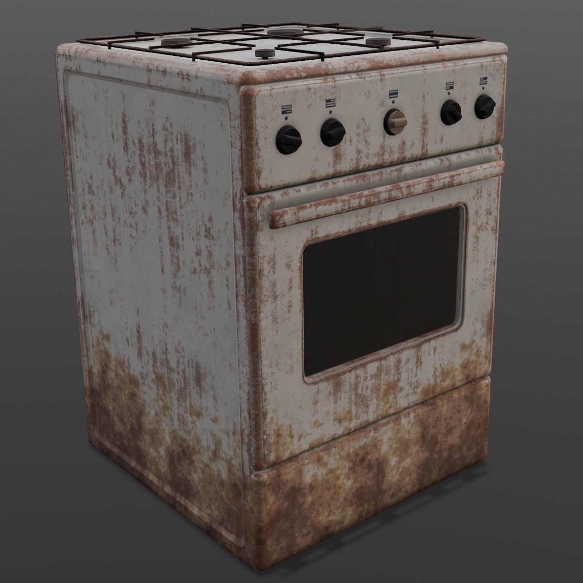 Gas Stove - Low-Poly Game-Ready 3D Model - View 11