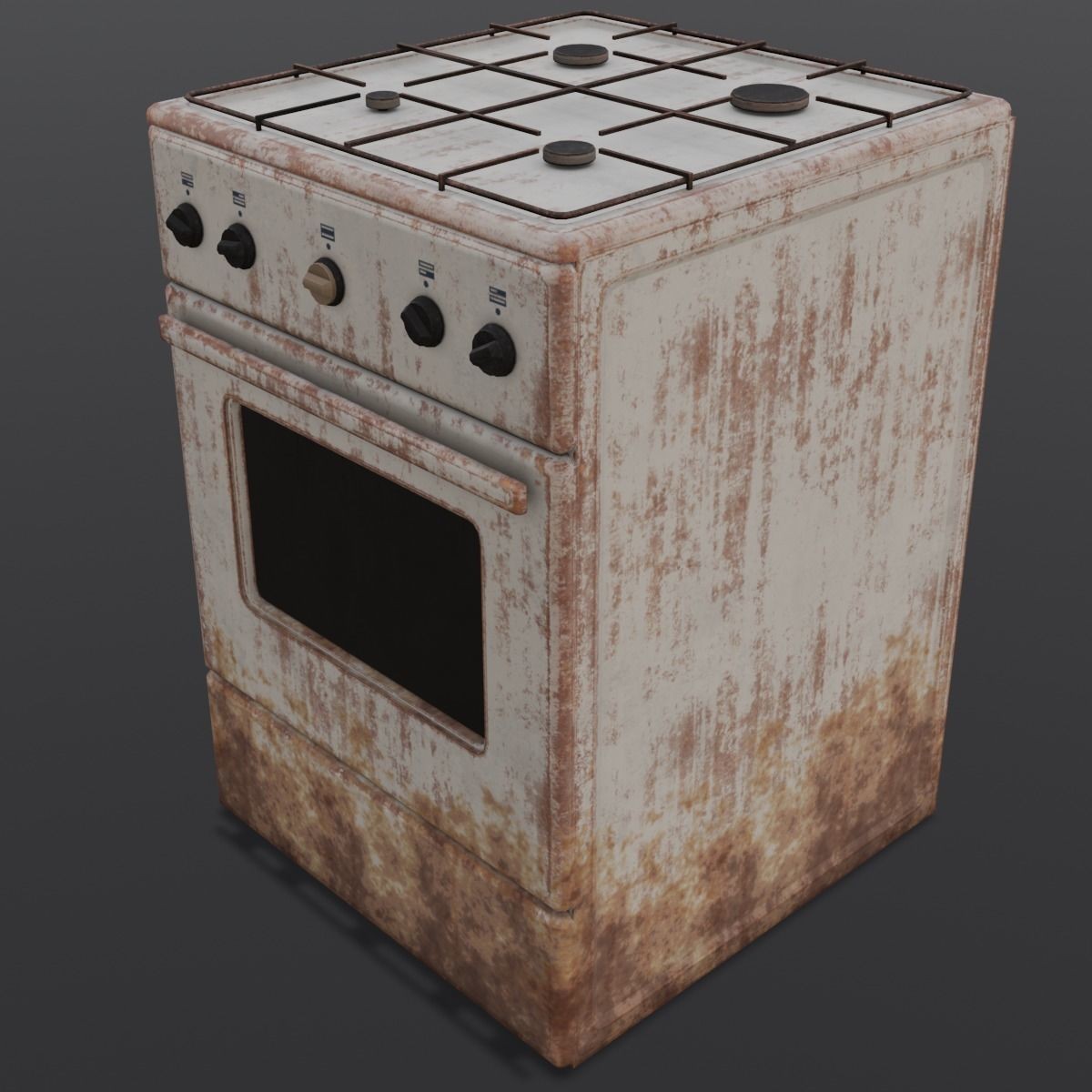 Gas Stove - Low-Poly Game-Ready 3D Model - View 12