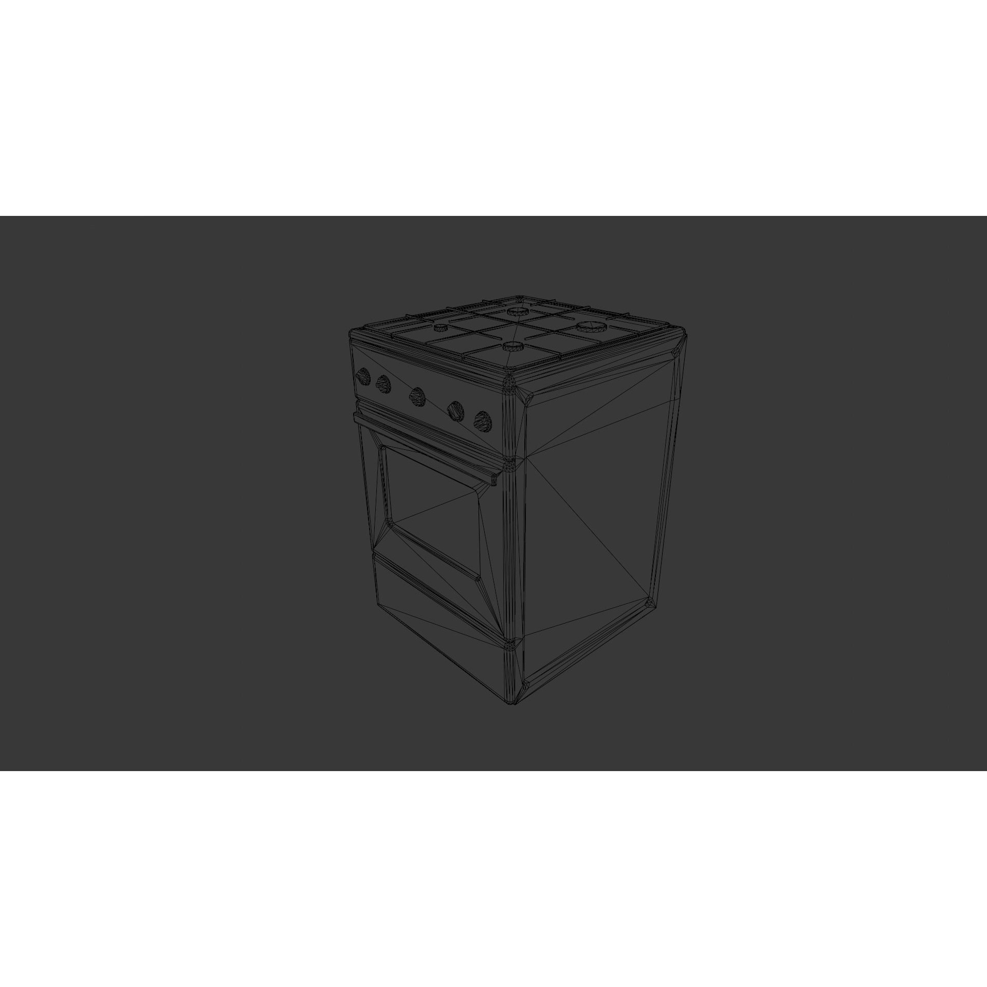 Gas Stove - Low-Poly Game-Ready 3D Model - View 14