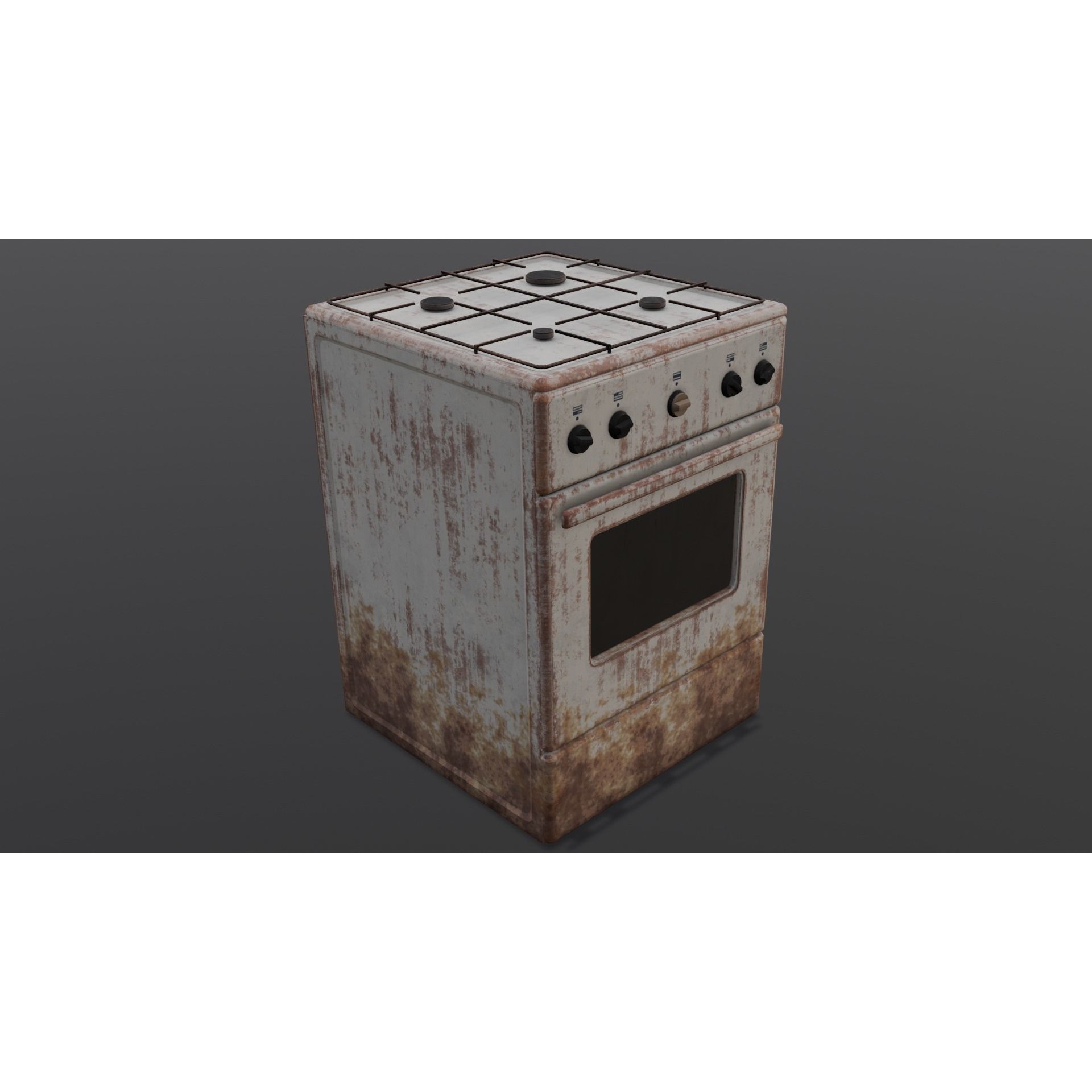 Gas Stove - Low-Poly Game-Ready 3D Model - View 15