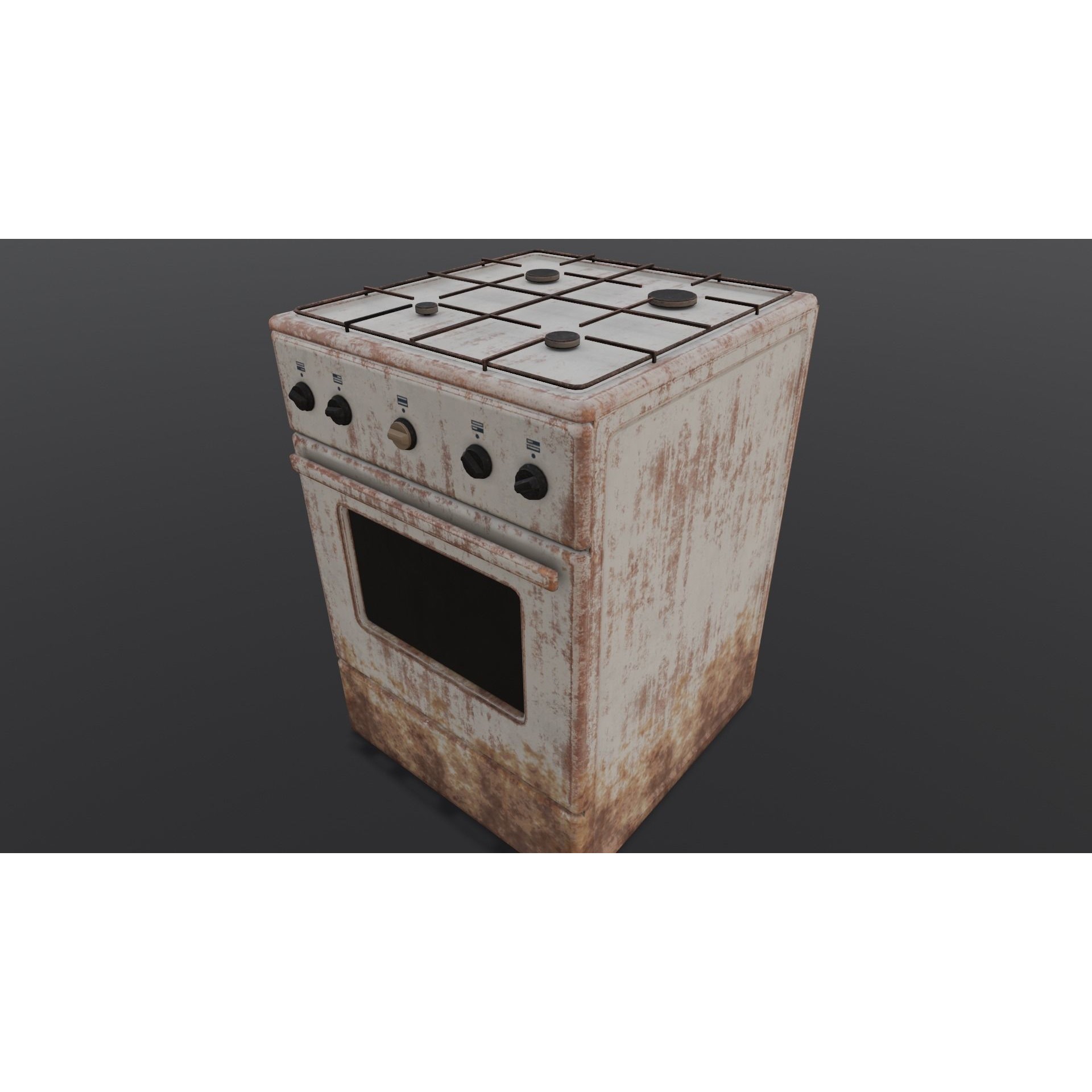 Gas Stove - Low-Poly Game-Ready 3D Model - View 18