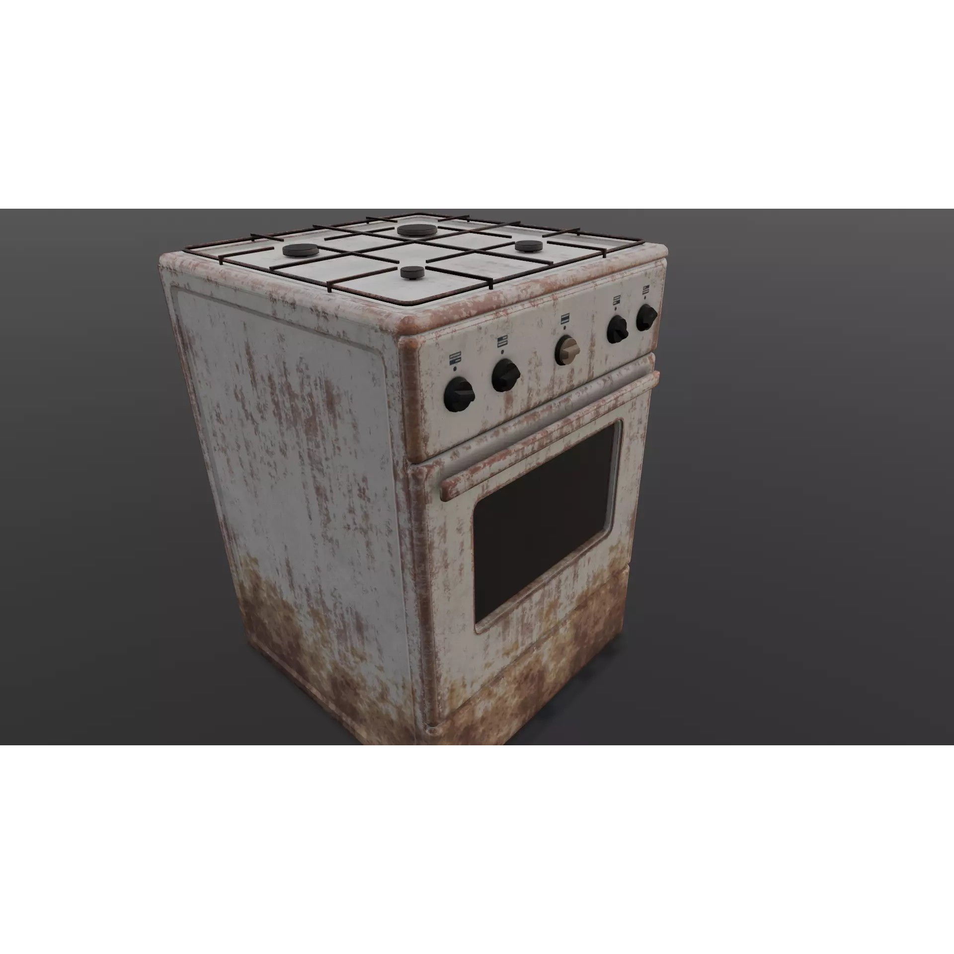 Gas Stove - Low-Poly Game-Ready 3D Model - View 2