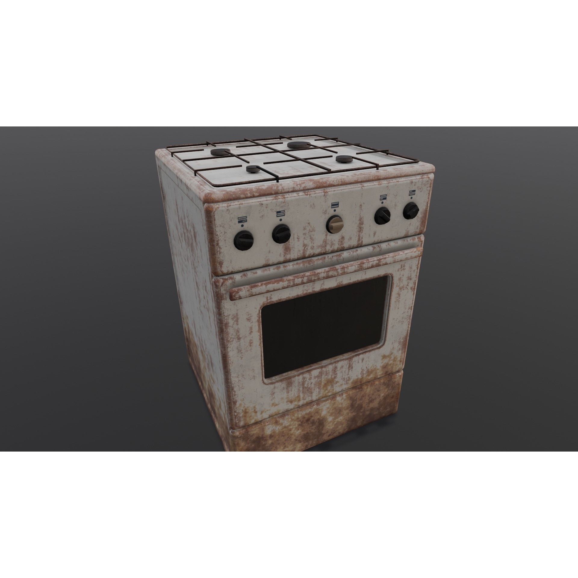 Gas Stove - Low-Poly Game-Ready 3D Model - View 5