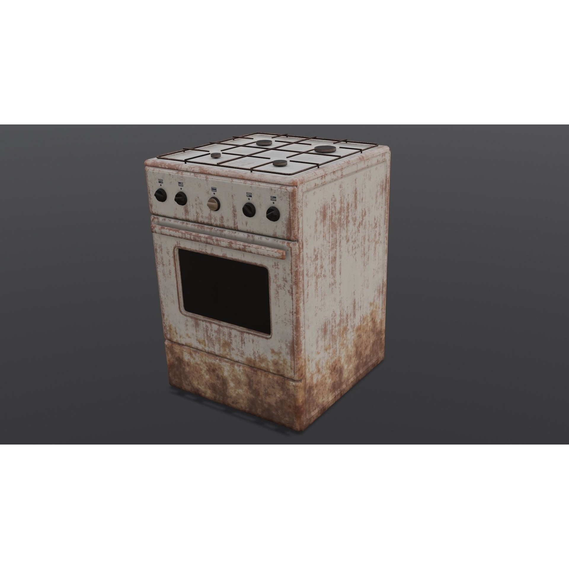 Gas Stove - Low-Poly Game-Ready 3D Model - View 6