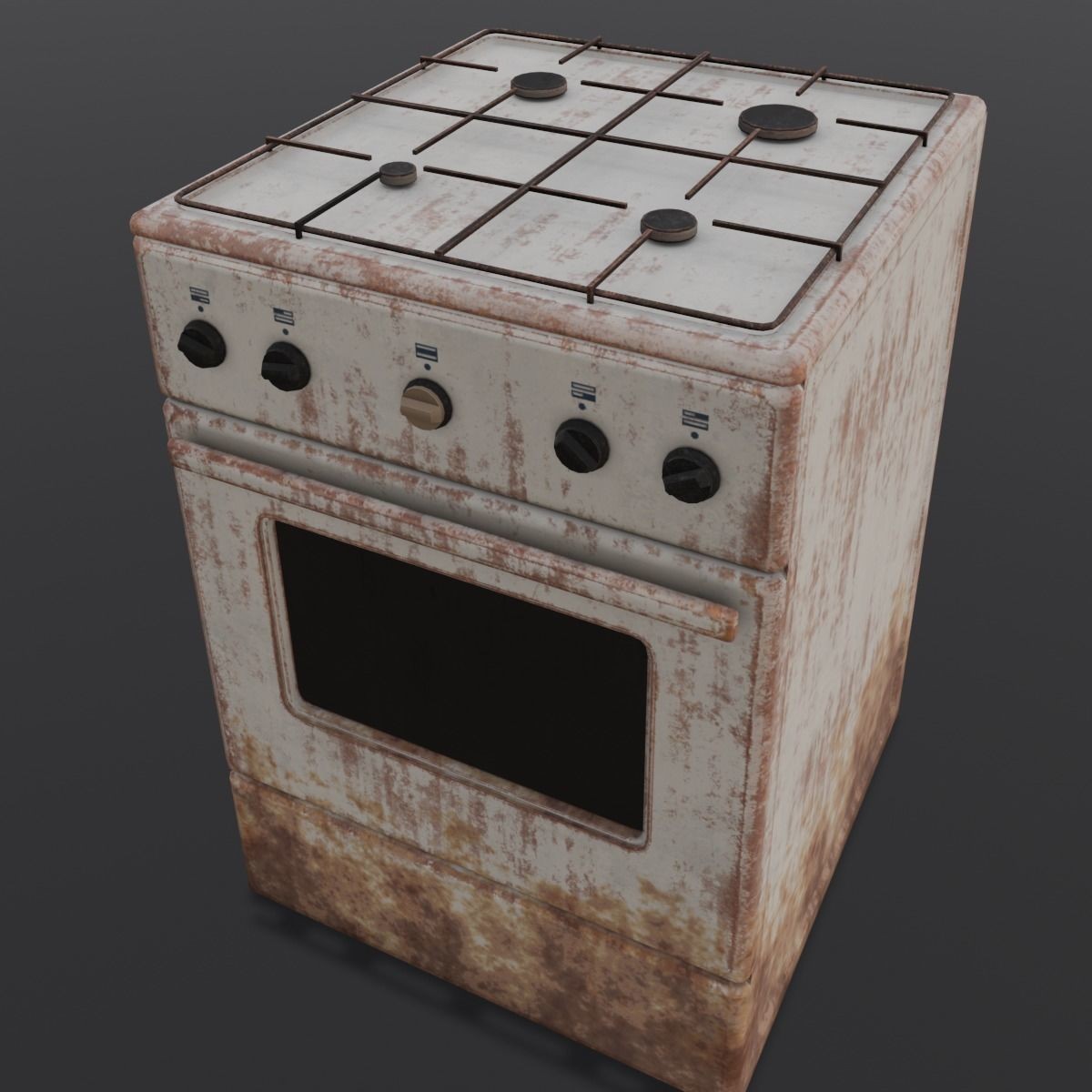 Gas Stove - Low-Poly Game-Ready 3D Model - View 9