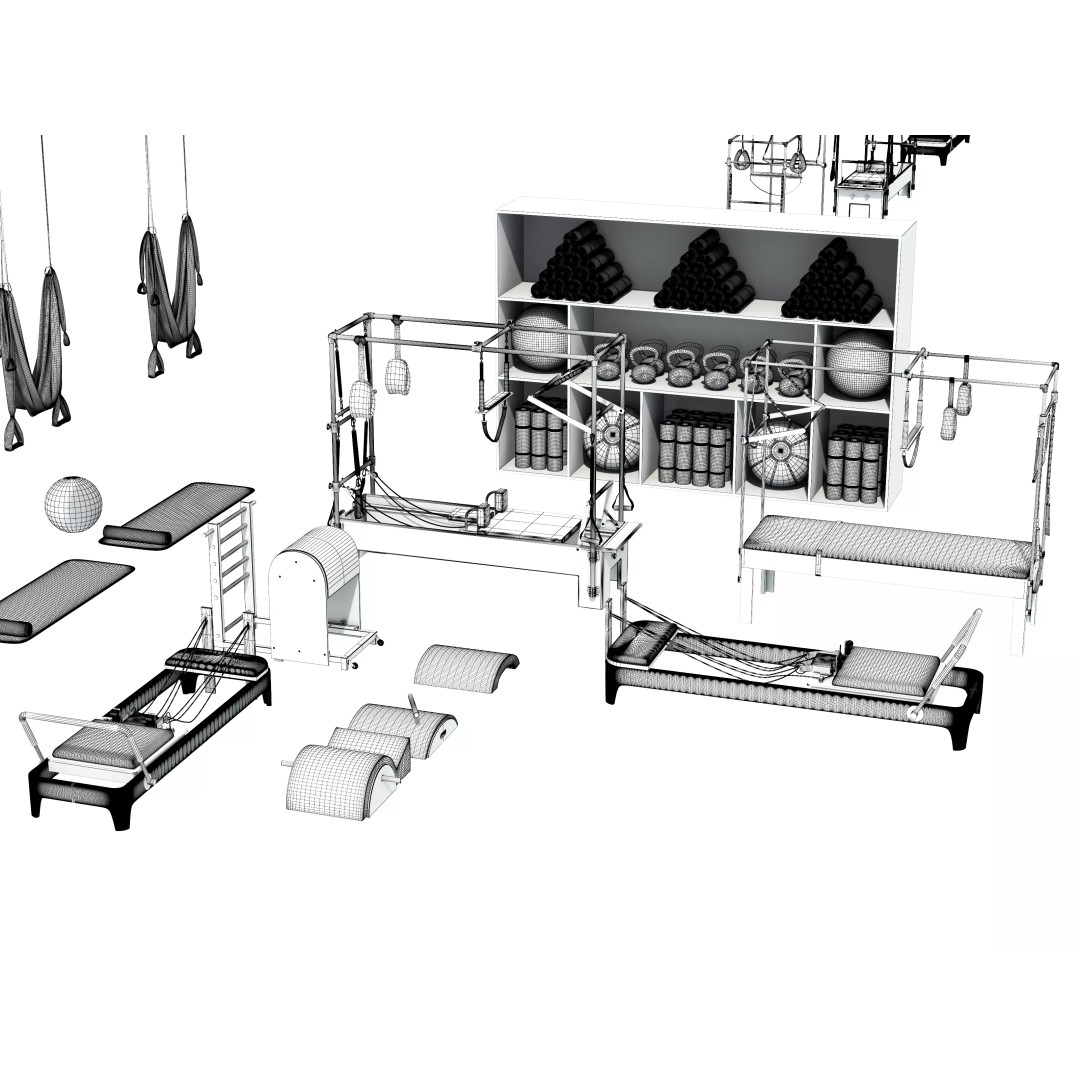 Pilates Equipment 3D Model – Realistic Studio Asset, FBX & OBJ - View 17